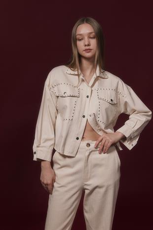 Taş Detaylı Ceket BALIKSIRTI