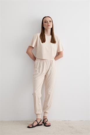 Taş Detaylı Lastikli Pantolon TAŞ