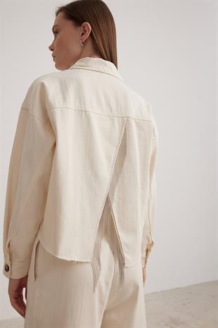 Zincir Detay Kadın Ceket DESENLİ