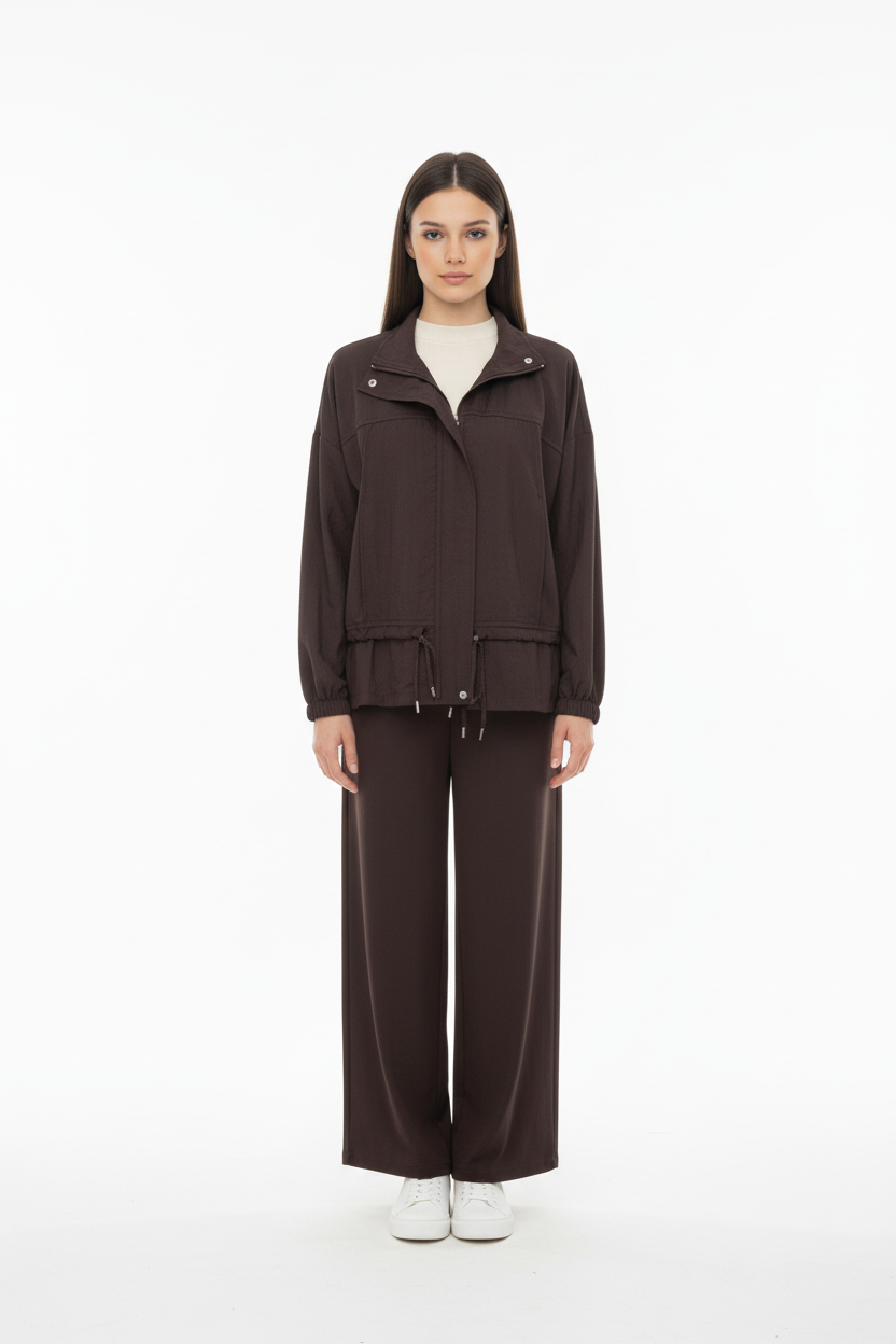 P28-3567-14MarkasızTROUSERSBeli Lastikli Oysho Pantolon KAHVE
