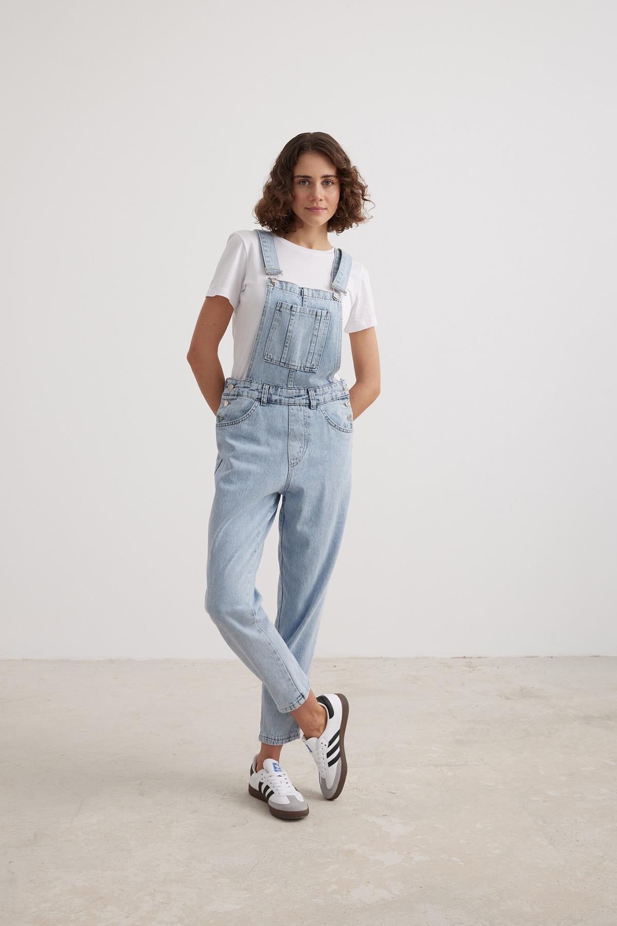 T27-955-39Levure XMLSALOPETKadın Uzun Salopet BLUE
