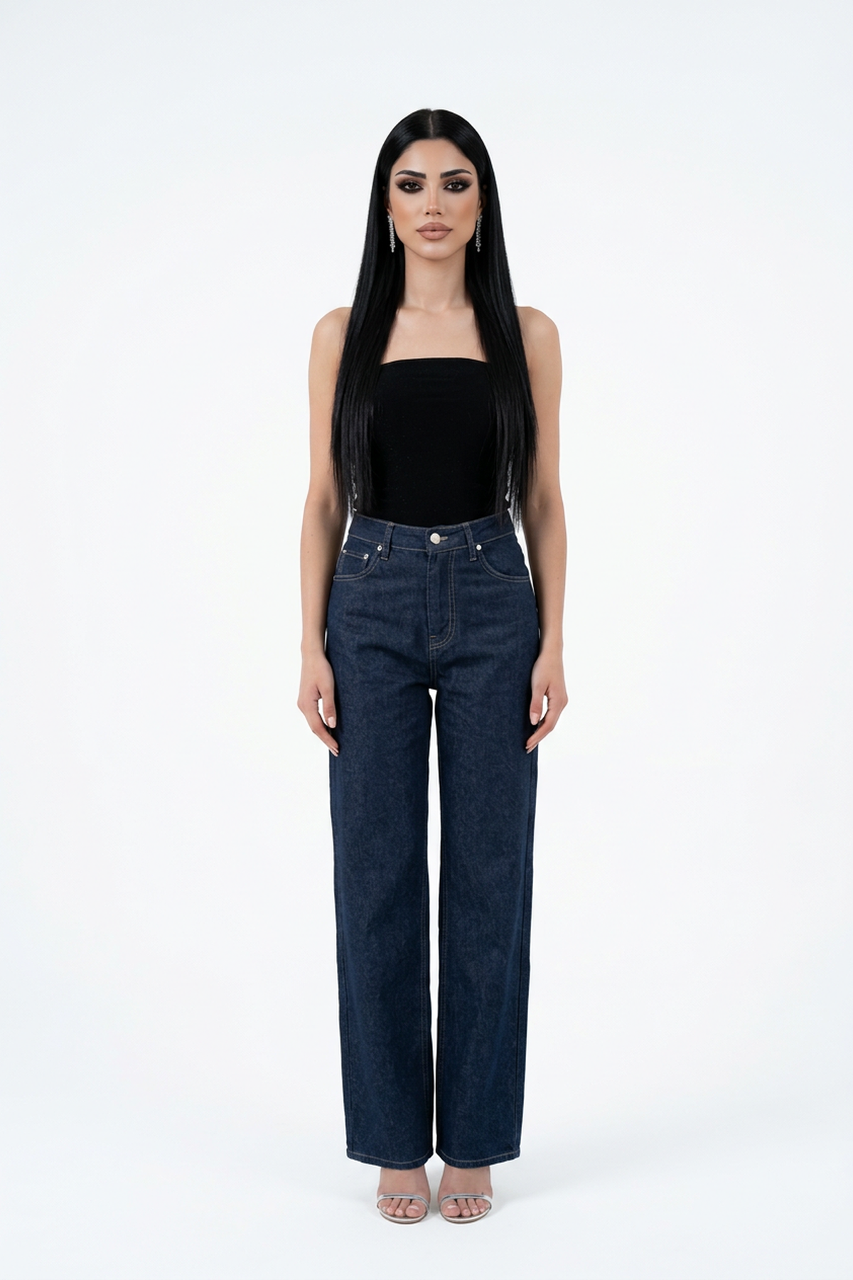 P28-3571-62MarkasızTROUSERSYüksek Bel Geniş Paça Pantolon LACİVERT