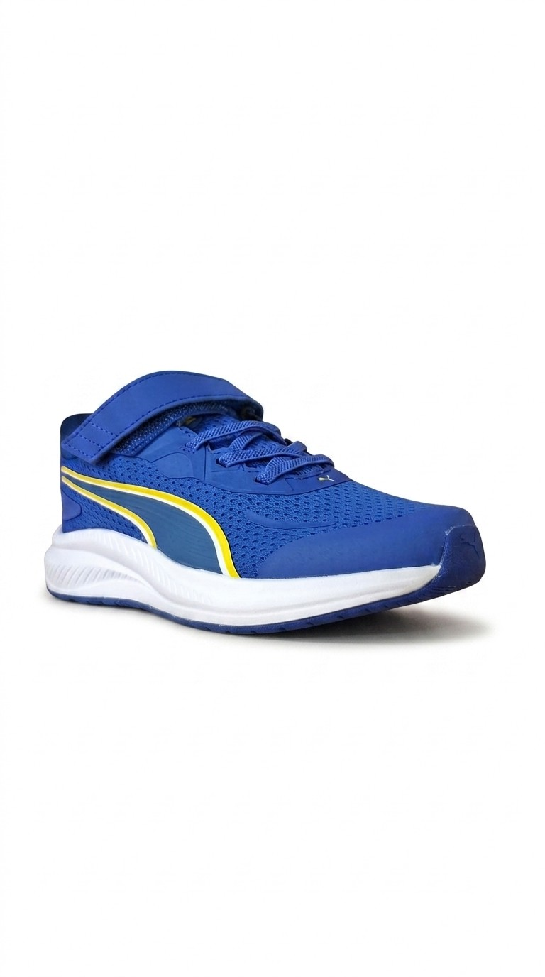 Puma Ayakkabı & Çanta Puma 312414 09 Skyrocket 2 AC+PS Mavi-Beyaz-Sarı Çocuk Spor Ayakk