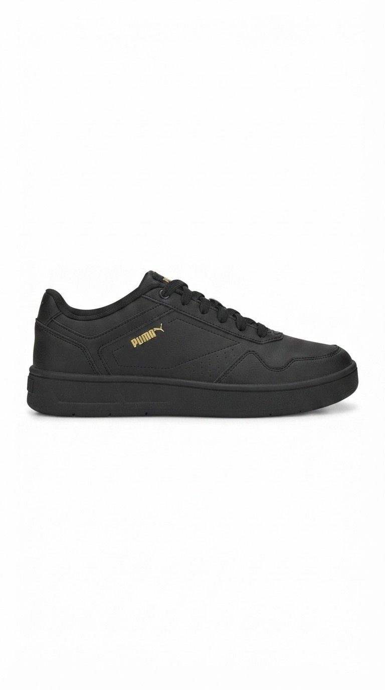 Puma Ayakkabı & Çanta Puma 395018 02 Court Classic Siyah-Gold Erkek Spor Ayakkabı
