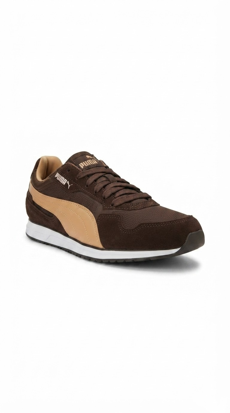 Puma Ayakkabı & Çanta Puma 402635 12 Softrıde ST Mıler Kahverengi-Beyaz-Bej Erkek Spor 