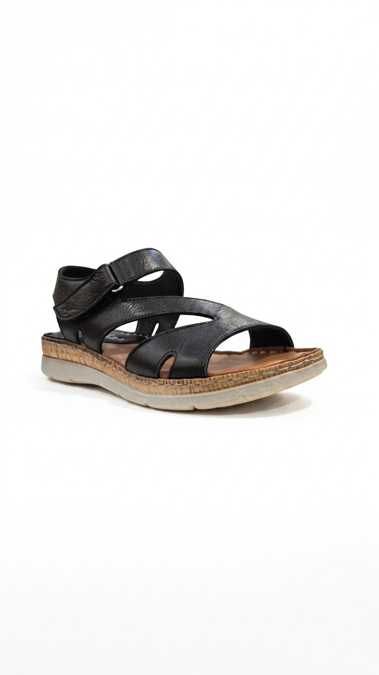 Ustalar Ayakkabı Ayakkabı & Çanta Siyah Kadın Hakiki Deri Günlük Sandalet 213.S-014-15450