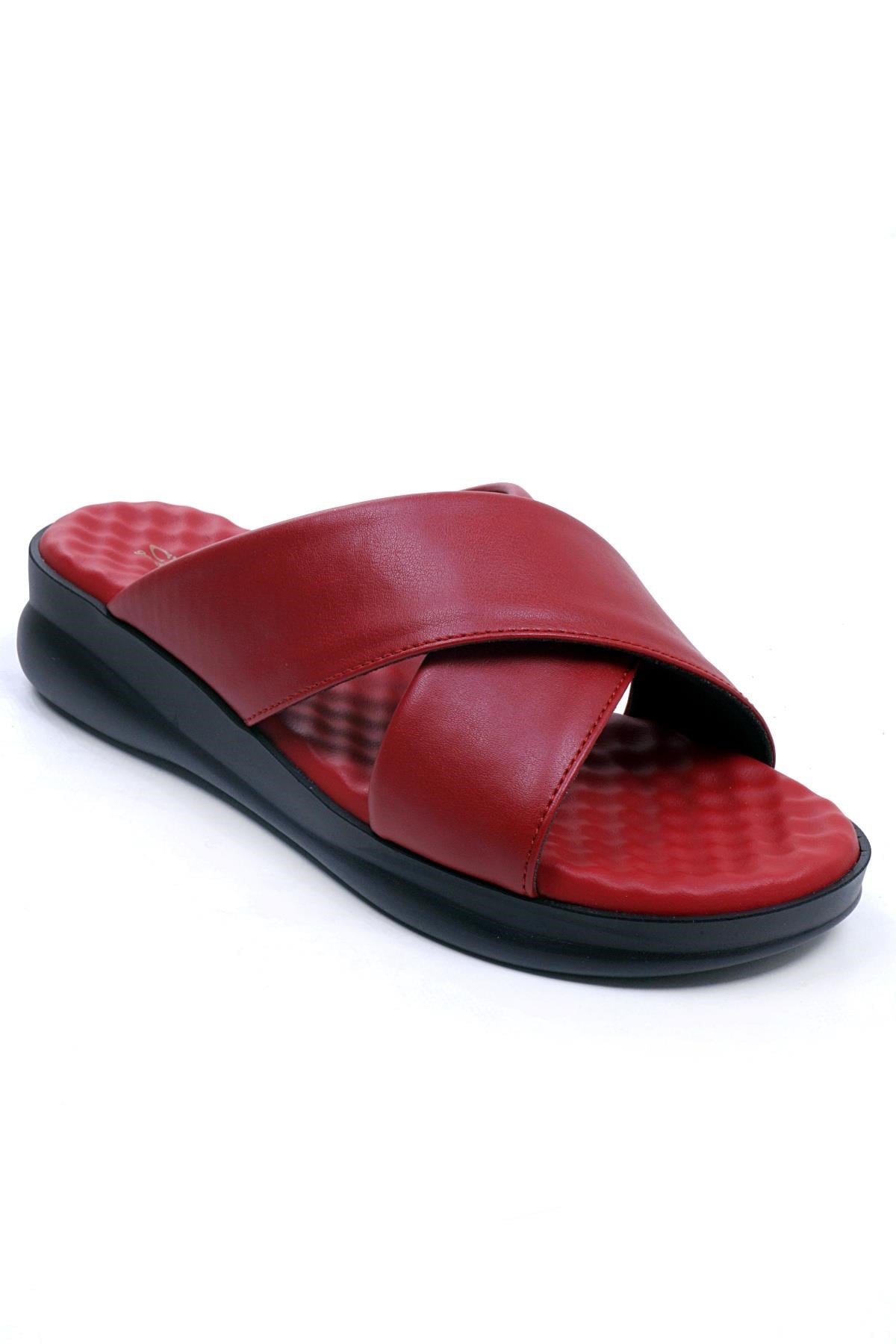 Ceyo Ayakkabı & Çanta Ceyo 9975-3 RK-416 Kırmızı Kadın Günlük Terlik