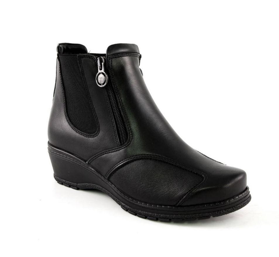 Forelli Ayakkabı & Çanta Forelli 25652-K Zenne Siyah Deri Halluks Comfort Bot
