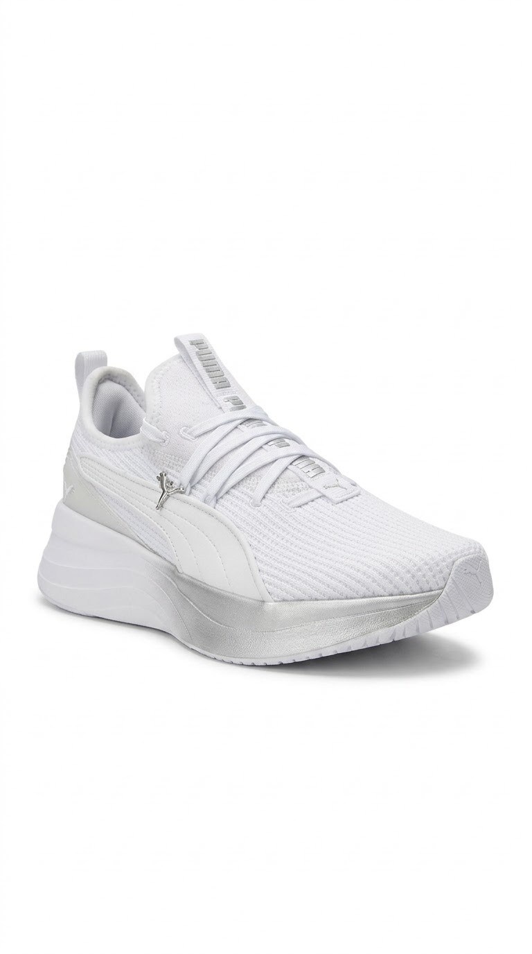 Puma Ayakkabı & Çanta Puma 313719 03 Softride Sabrina Polchro Wns Beyaz-Gümüş Kadın Spo