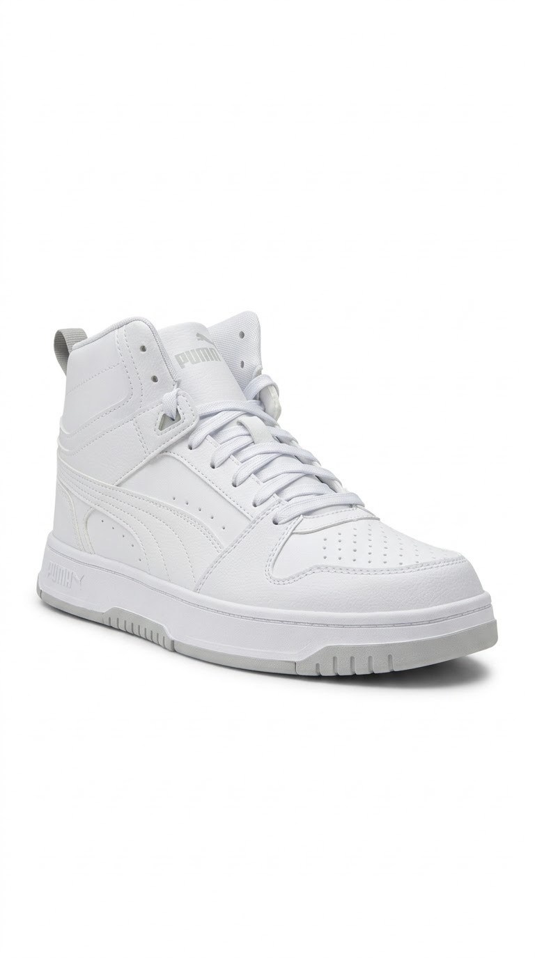 Puma Ayakkabı & Çanta Puma 407168 05 Rebound Slam Mid Beyaz-Gri Kadın Basketbol Ayakkab