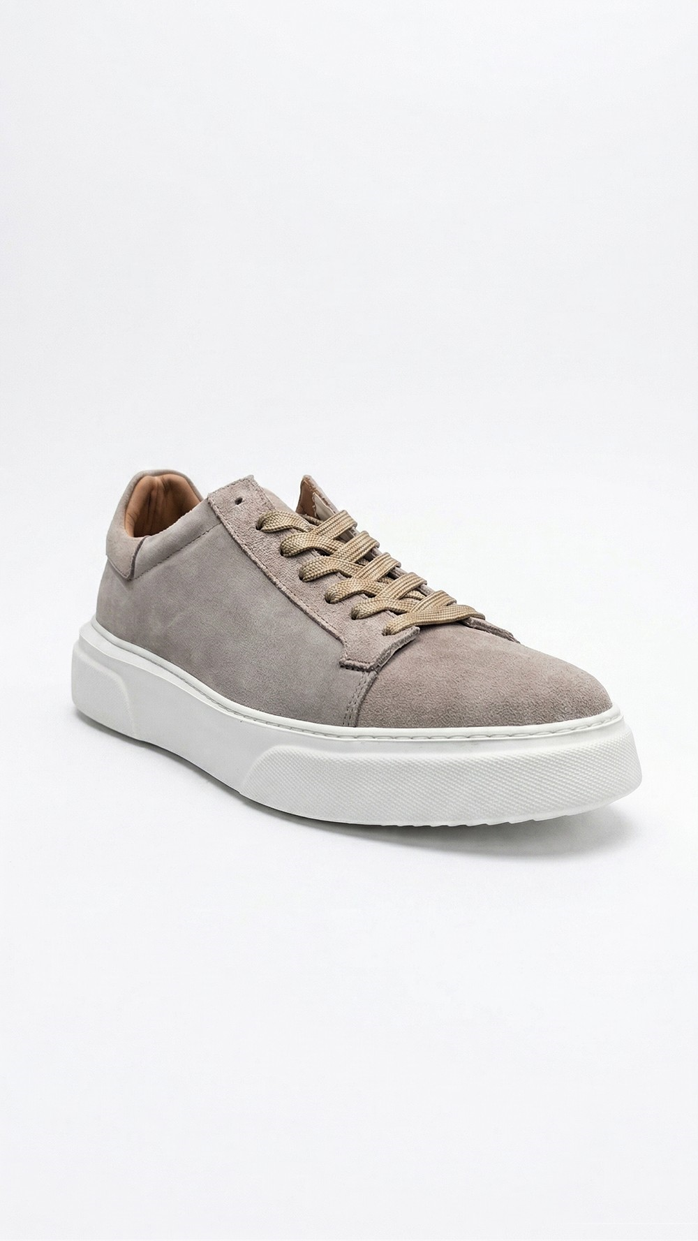 Ustalar Ayakkabı Ayakkabı & Çanta Bej-Beyaz Süet Hakiki Deri Sneaker Ayakkabı 632.2501