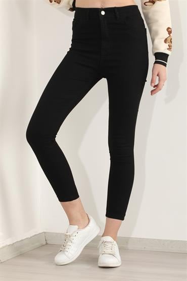 Kadın Yüksek Bel Likralı Slim Fit Denim Jean Kot Pantolon
