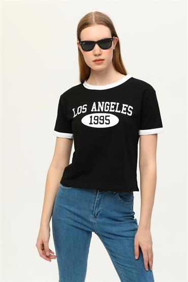 Kadın Los Angeles Baskılı Basic T-Shirt