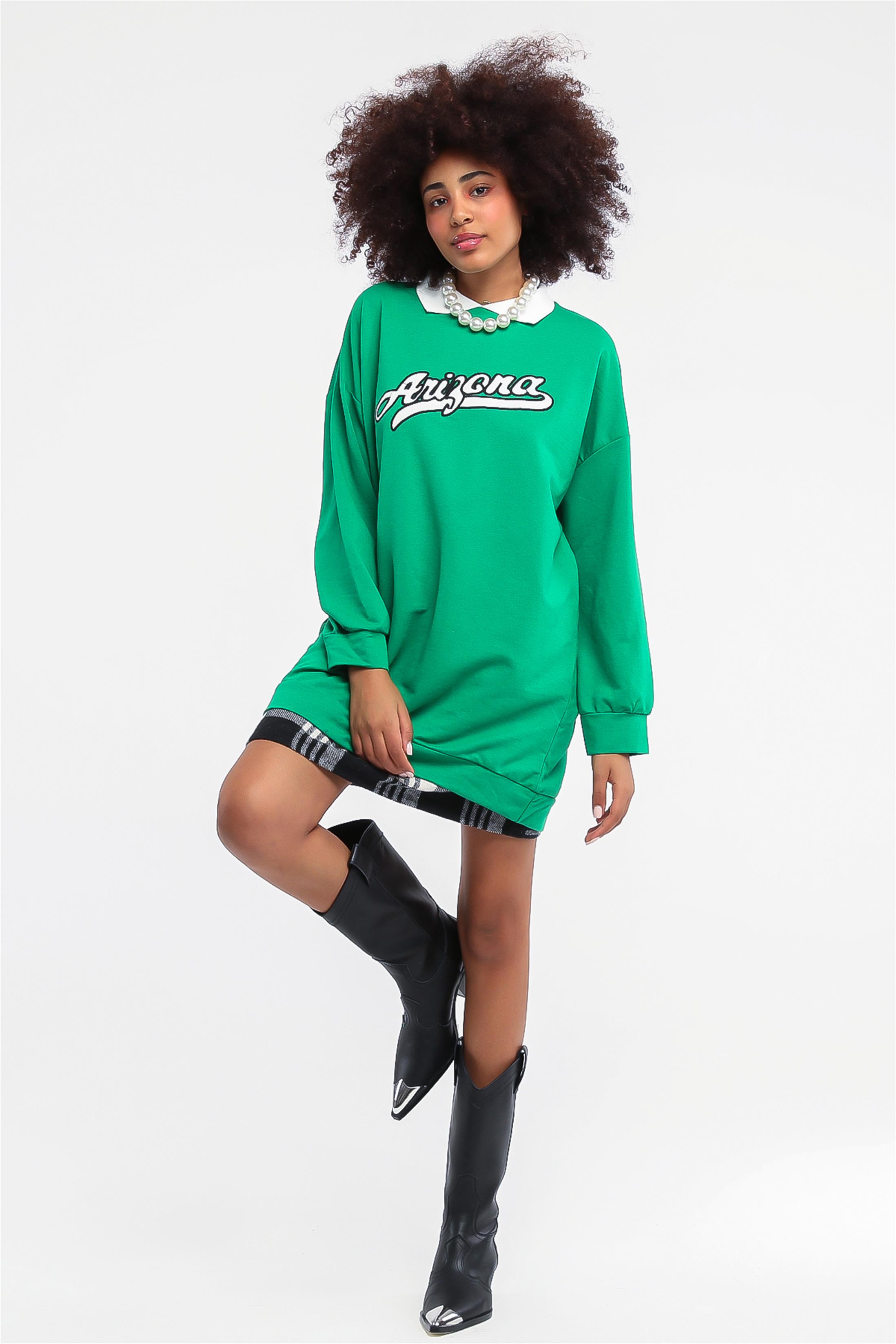 Kadın Arizona Baskılı Yakalı Sweatshirt