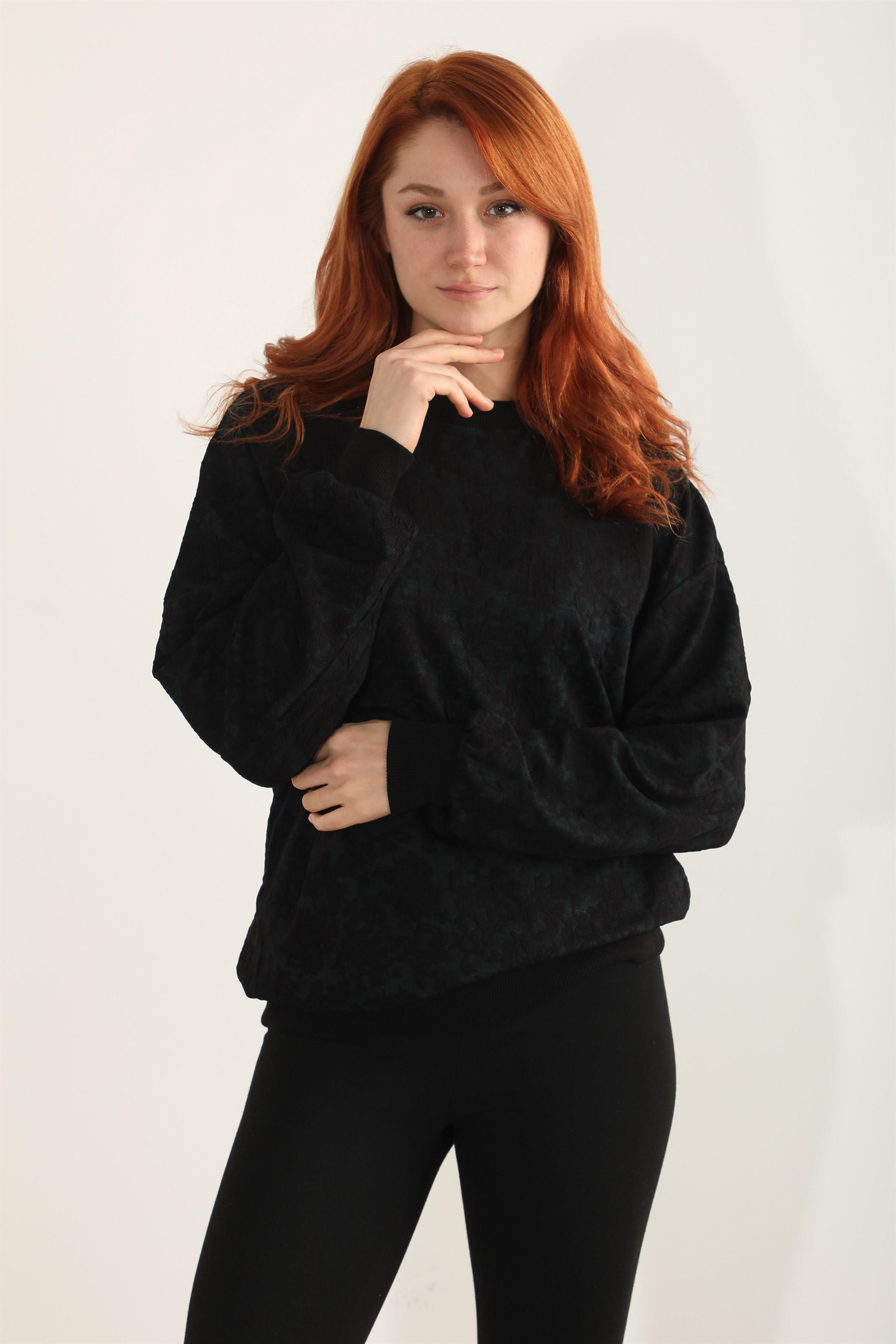 Kadın Varak Baskılı İşlemeli Sweatshirt