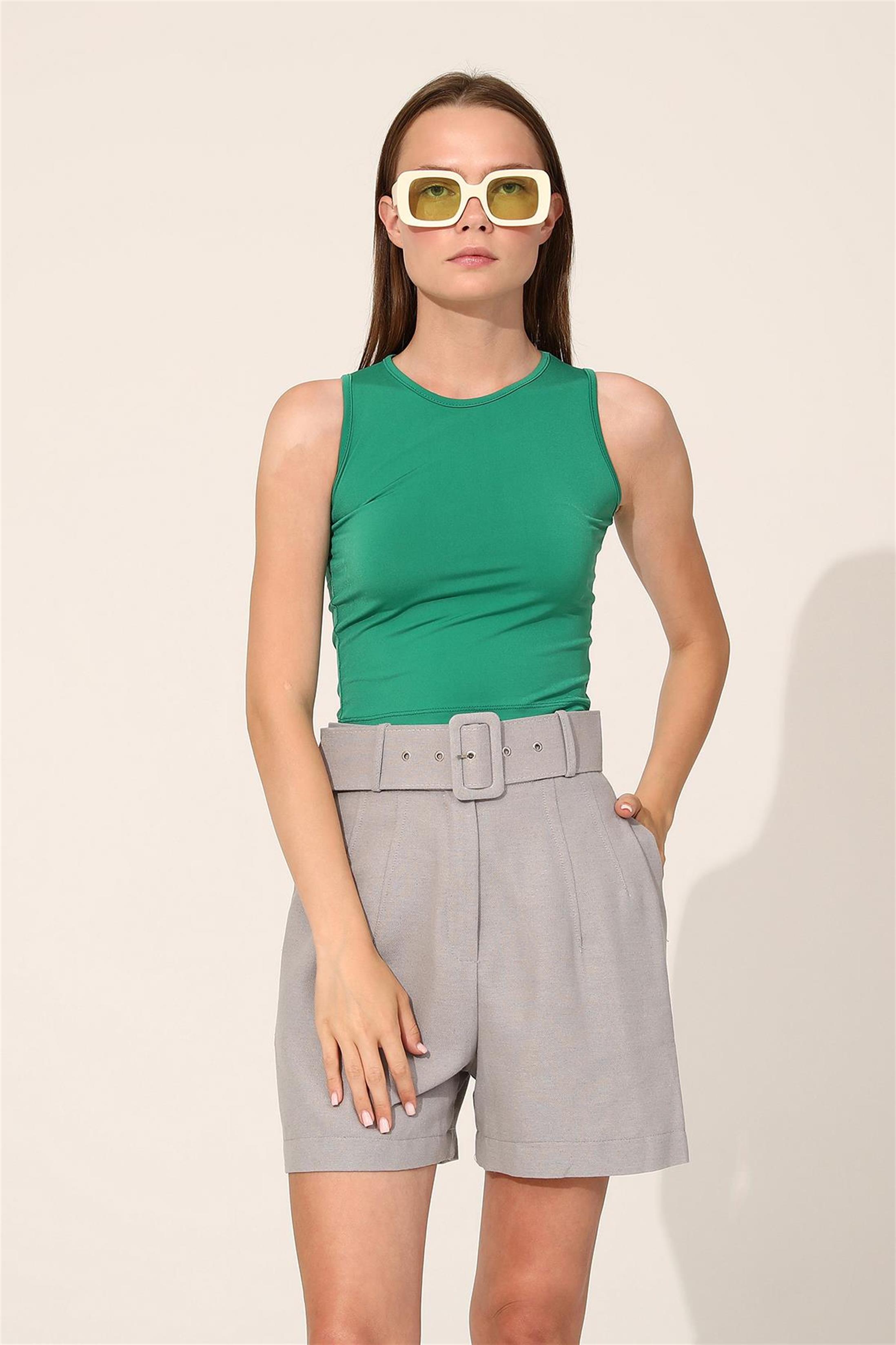 Bisiklet Yaka Crop