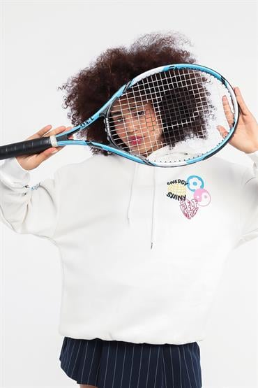Kadın Energy Shiny Baskılı Kapüşonlu Sweatshirt