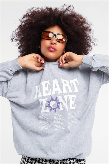 Kadın Önü Baskılı Yazılı Sweatshirt