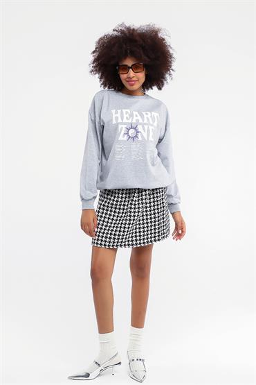 Kadın Önü Baskılı Yazılı Sweatshirt