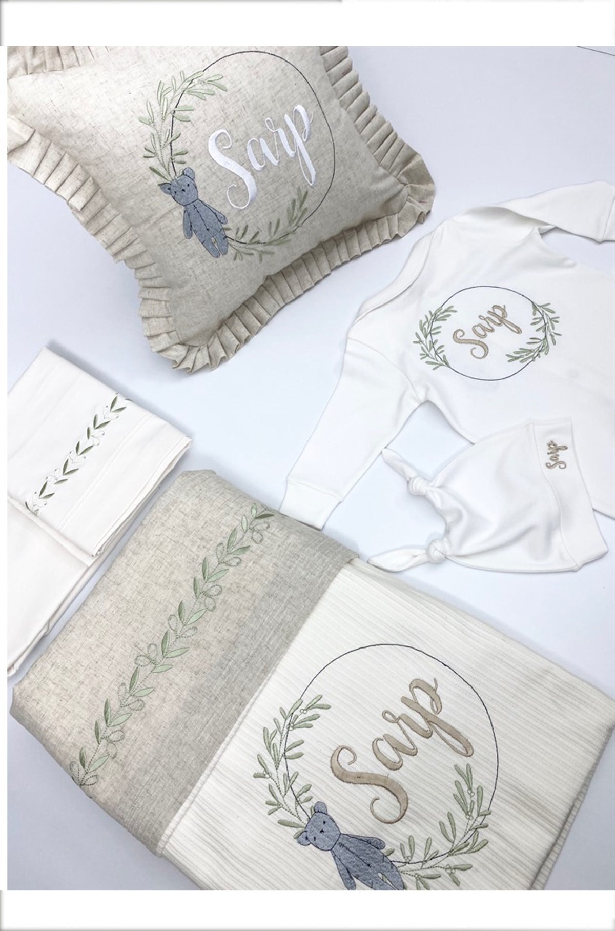 Zeytin Dalı Ayıcıklı  5 Parça Luxury Pike Takımı