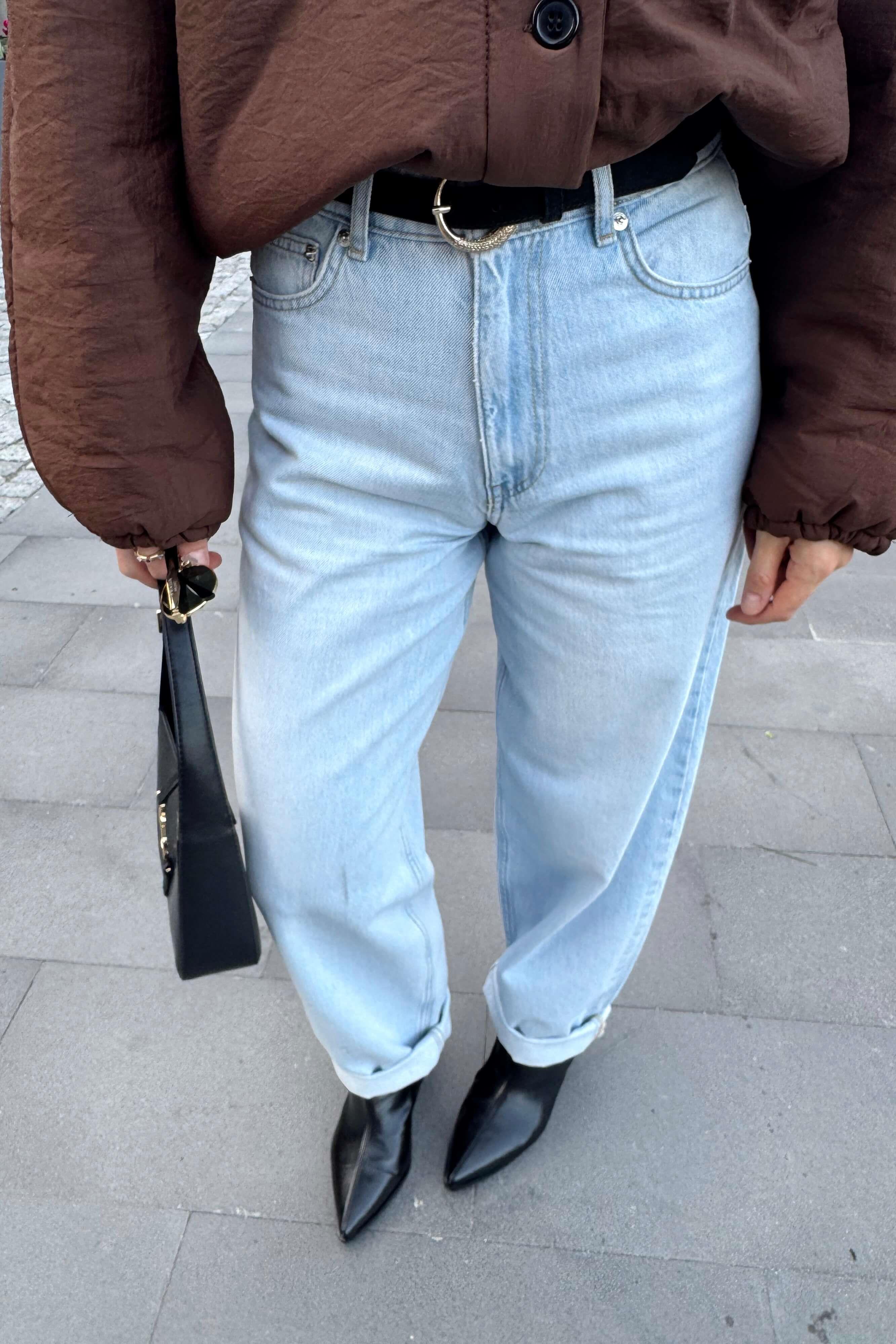 Buz Mavisi Yüksek Bel Premium Balon Jean