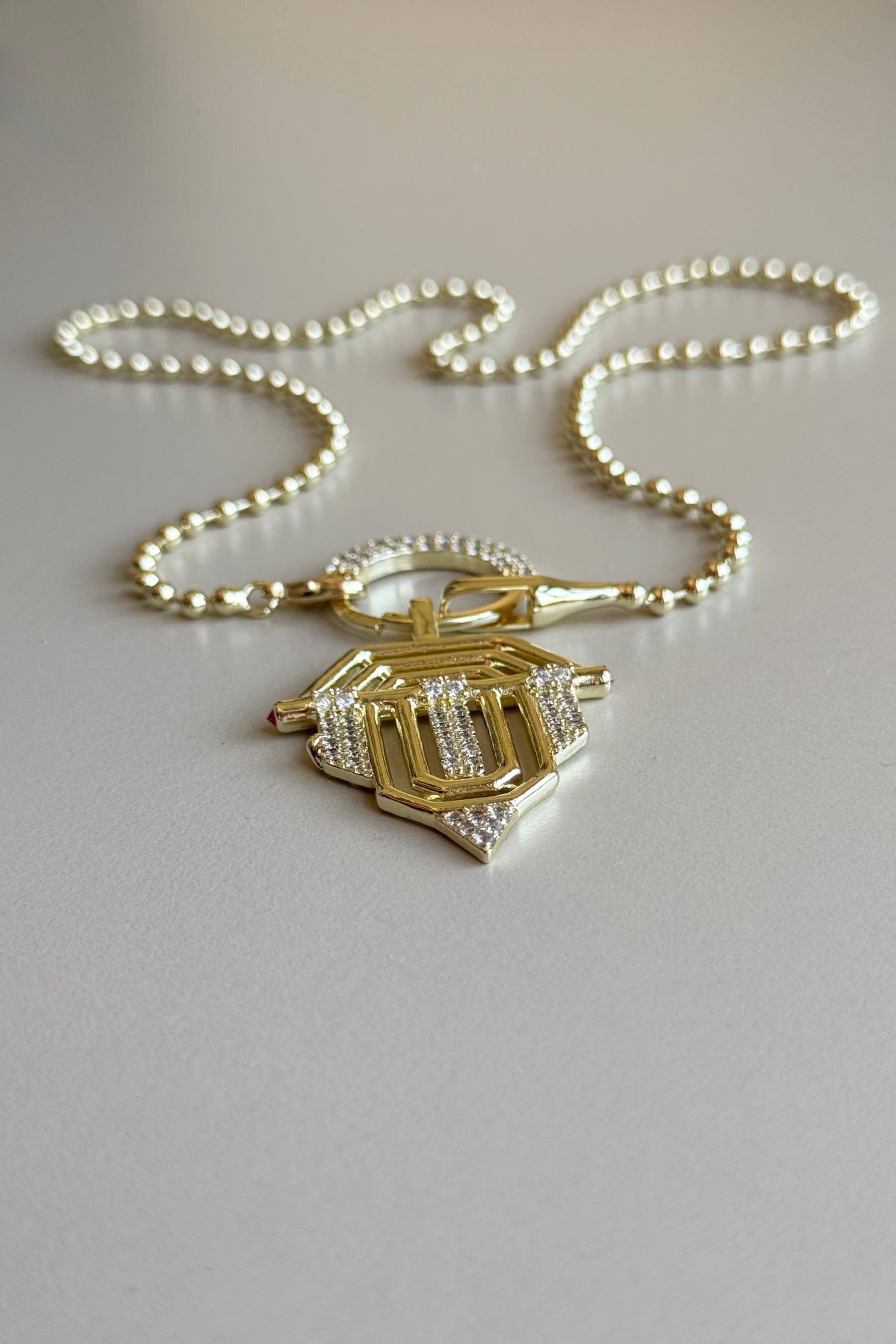 Gold Siena Zirkon Taşlı Kolye