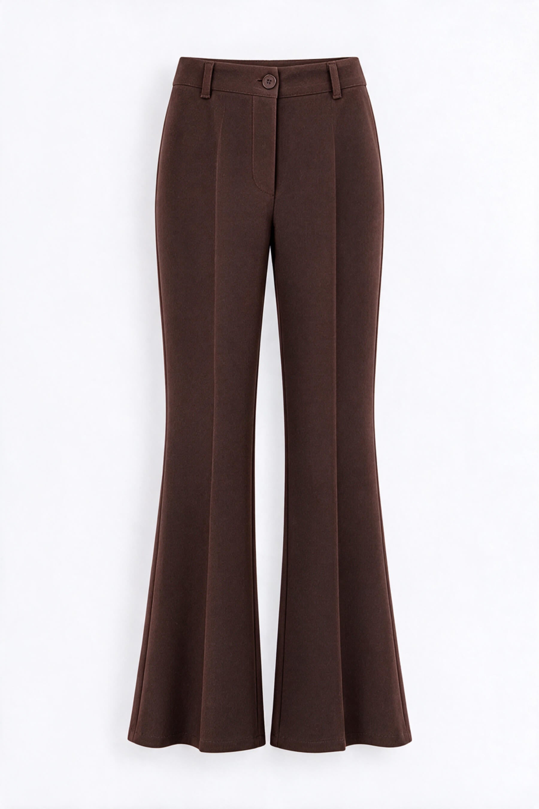 Koyu Kahve Kemerli Flare Model Pantolon