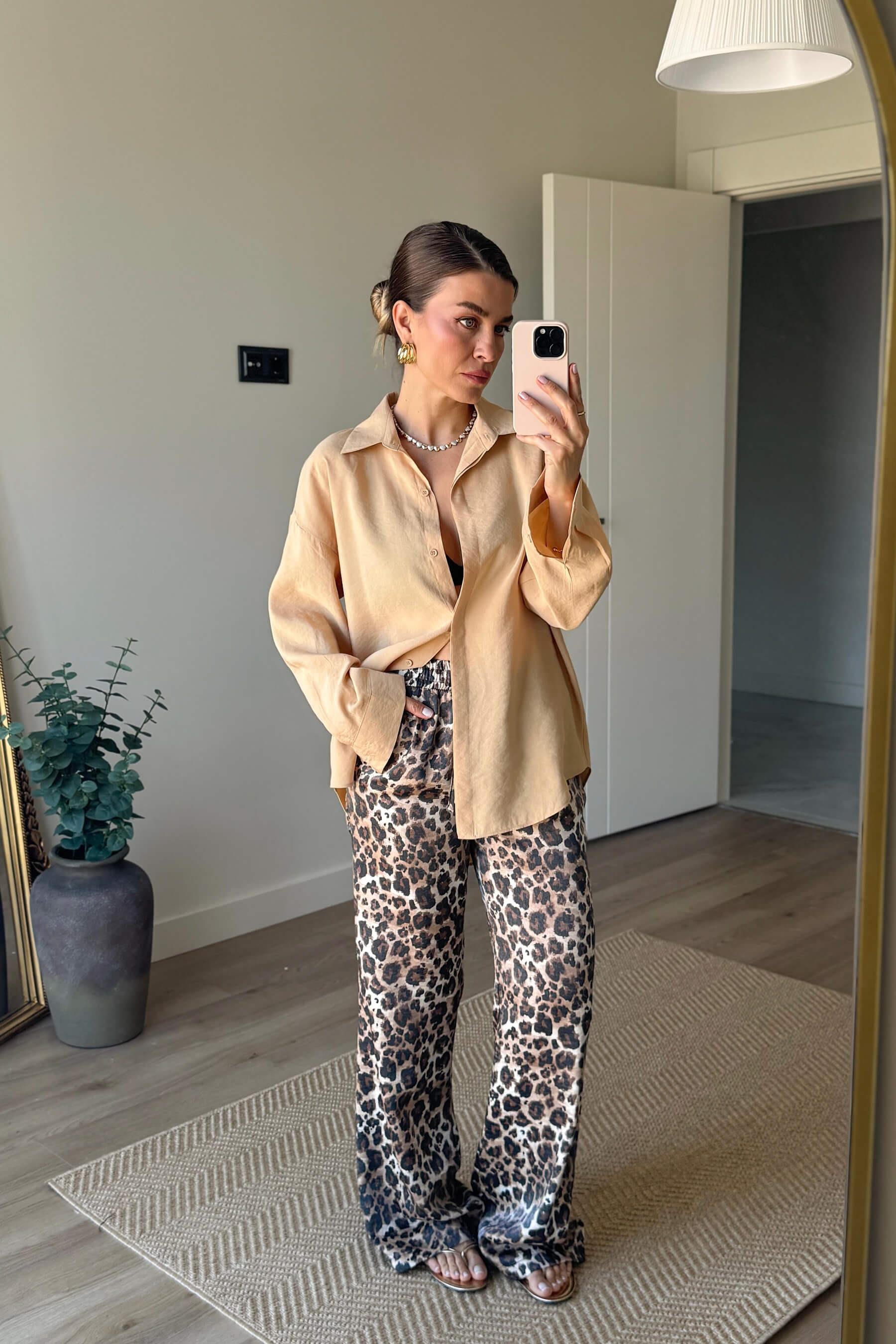 Sütlü Kahve Oversize Gömlek