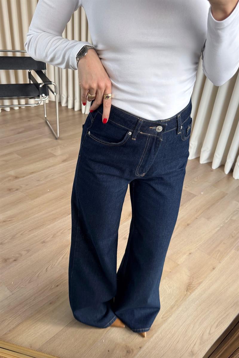 Lacivert Wide Leg Jean