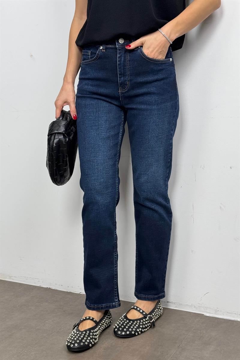 Lacivert Yüksek Bel Premium Jean