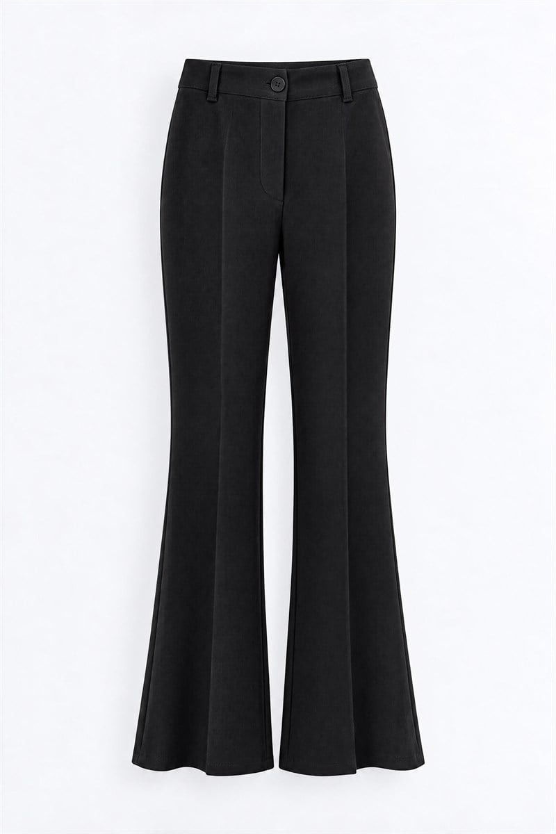Siyah Kemerli Flare Model Pantolon