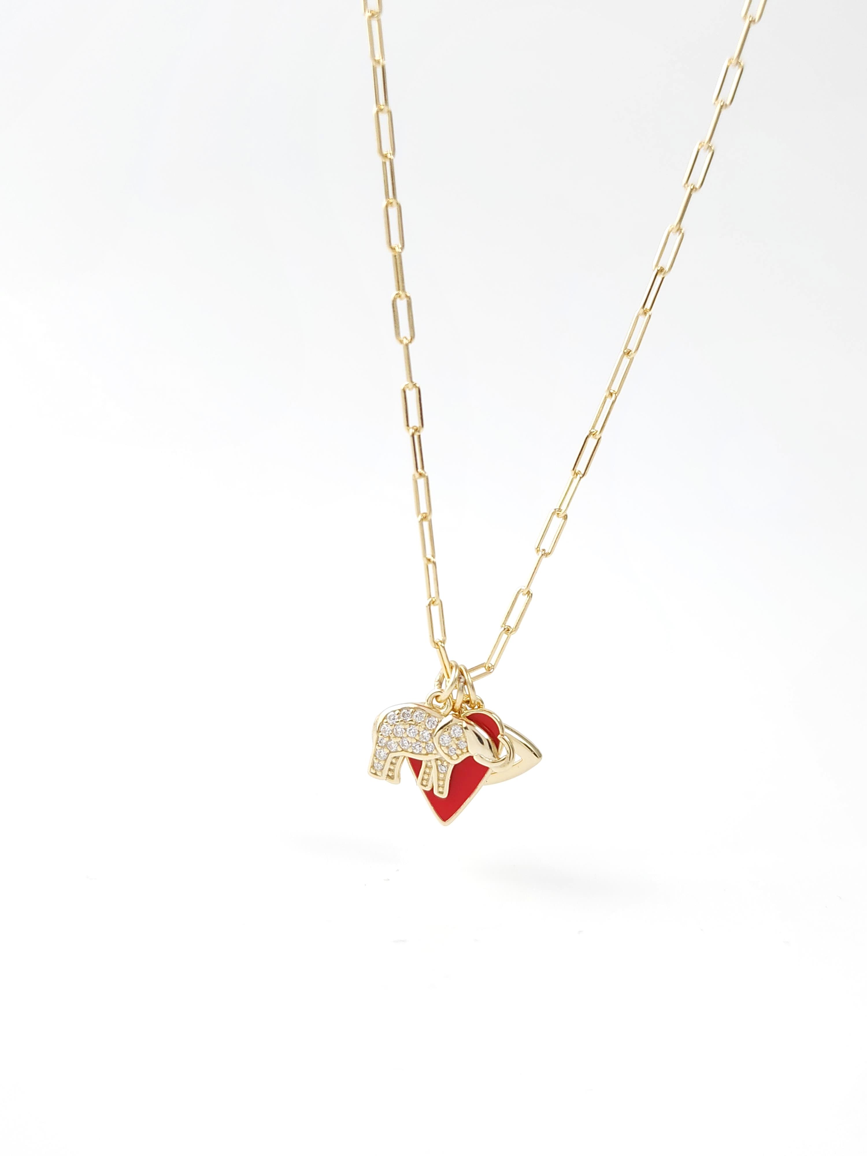 İtalyan Şans Kalp Kolye