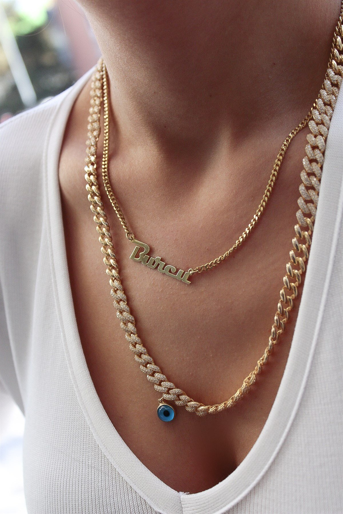 Kalın Zincir İsim Kolye