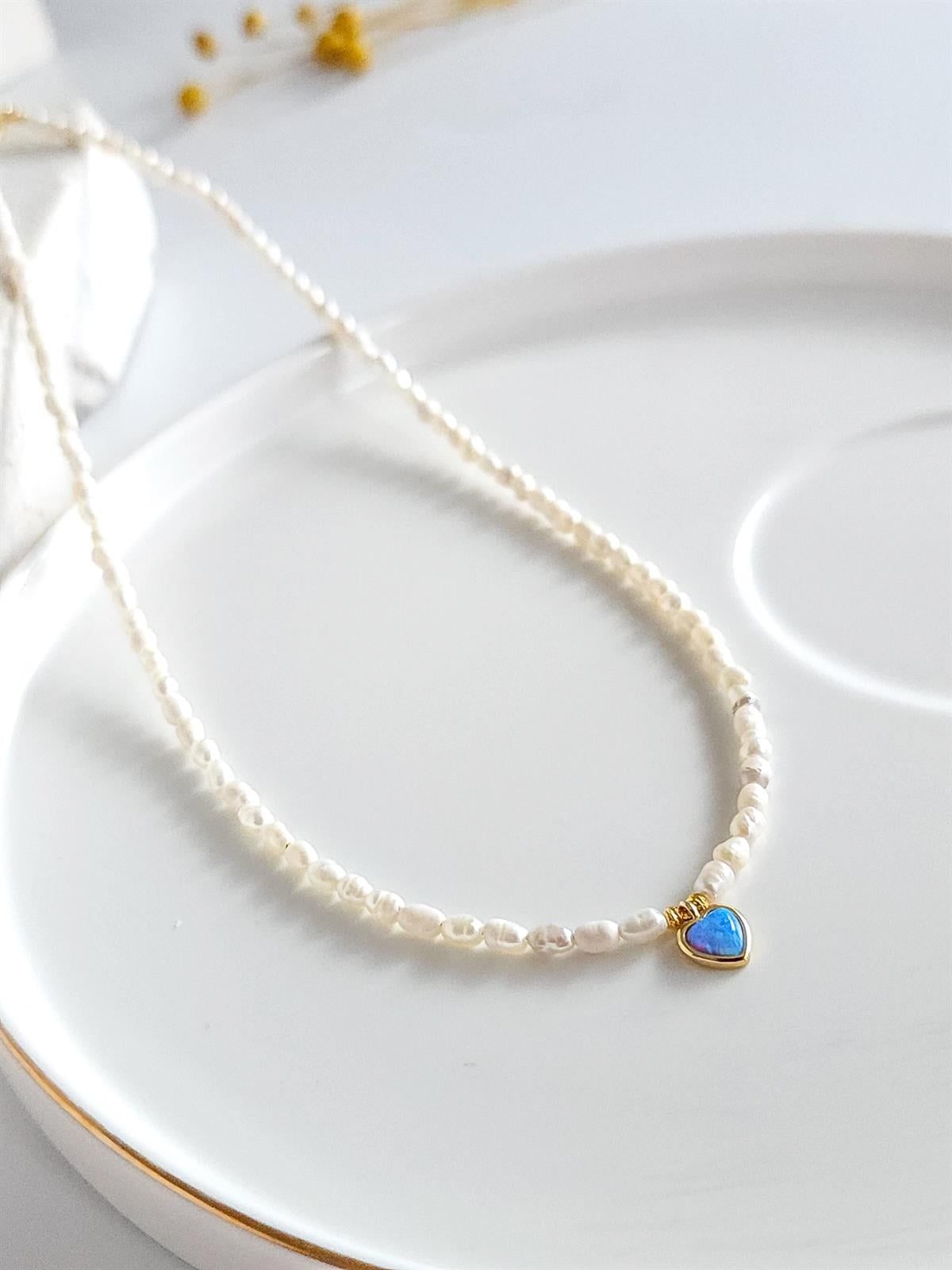 Kum İnci Opal Kolye