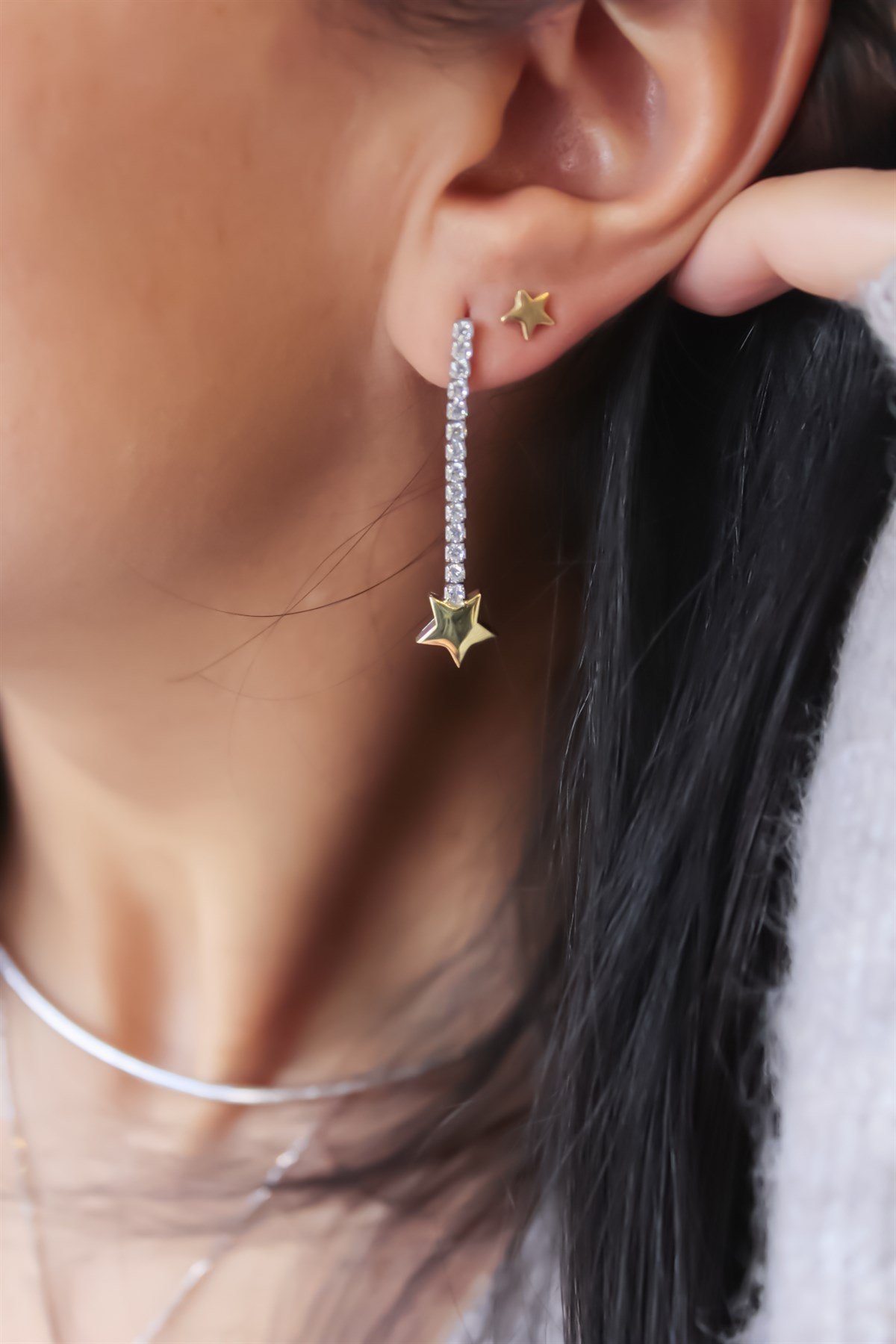 Su Yolu Yıldız Küpe ( Tek )