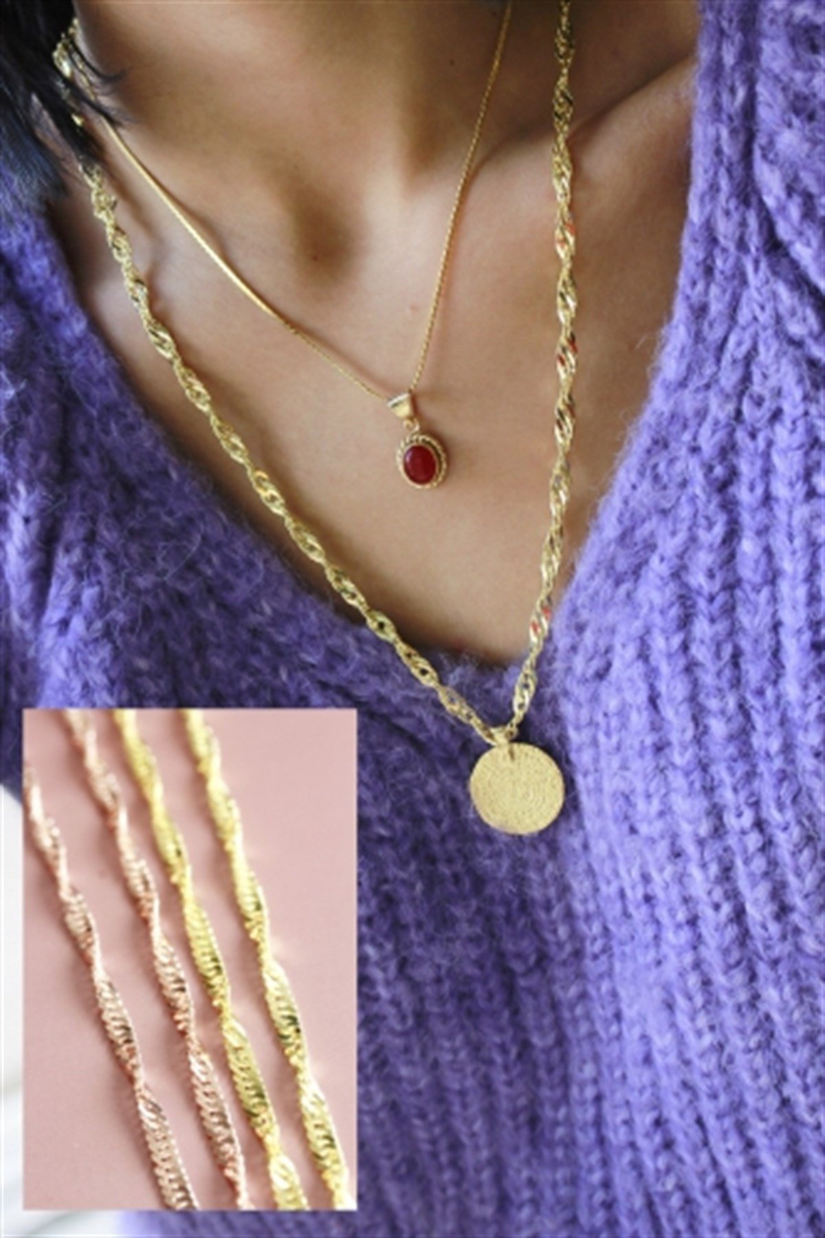 60 cm Kalın Burgu Tek Zincir