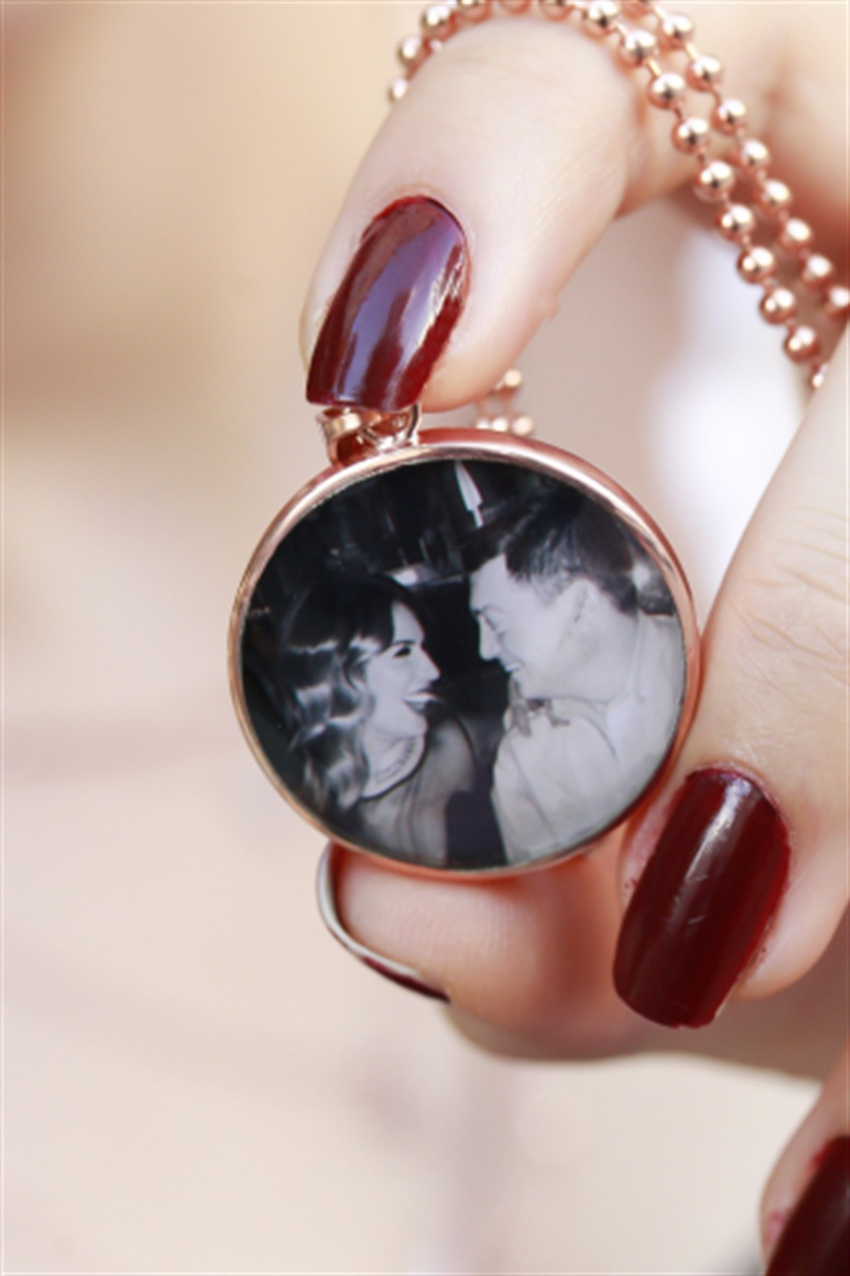 60 cm Top Zincir Fotoğraf Kolye