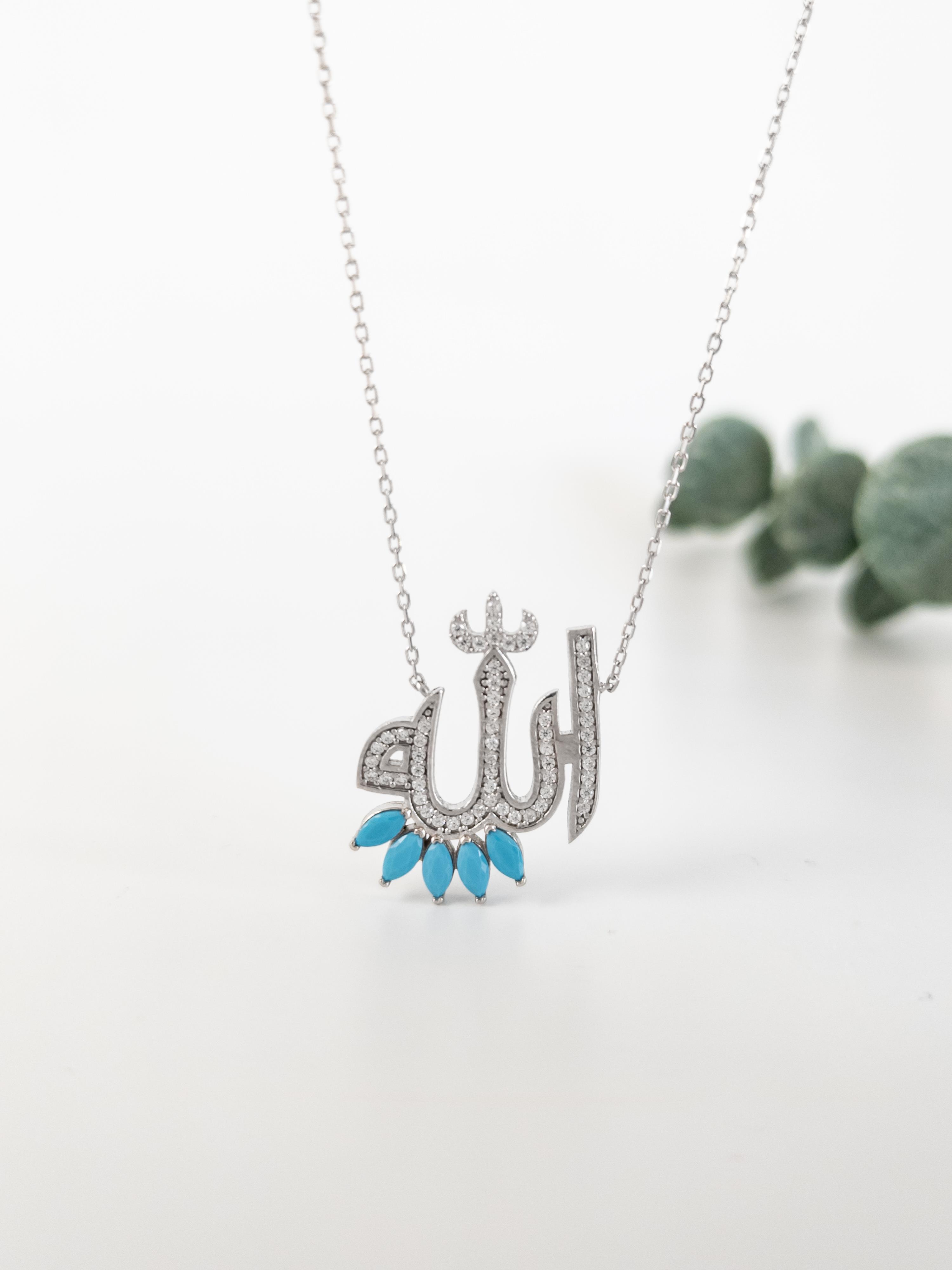 Allah Lafzı Doğal Taş Kolye