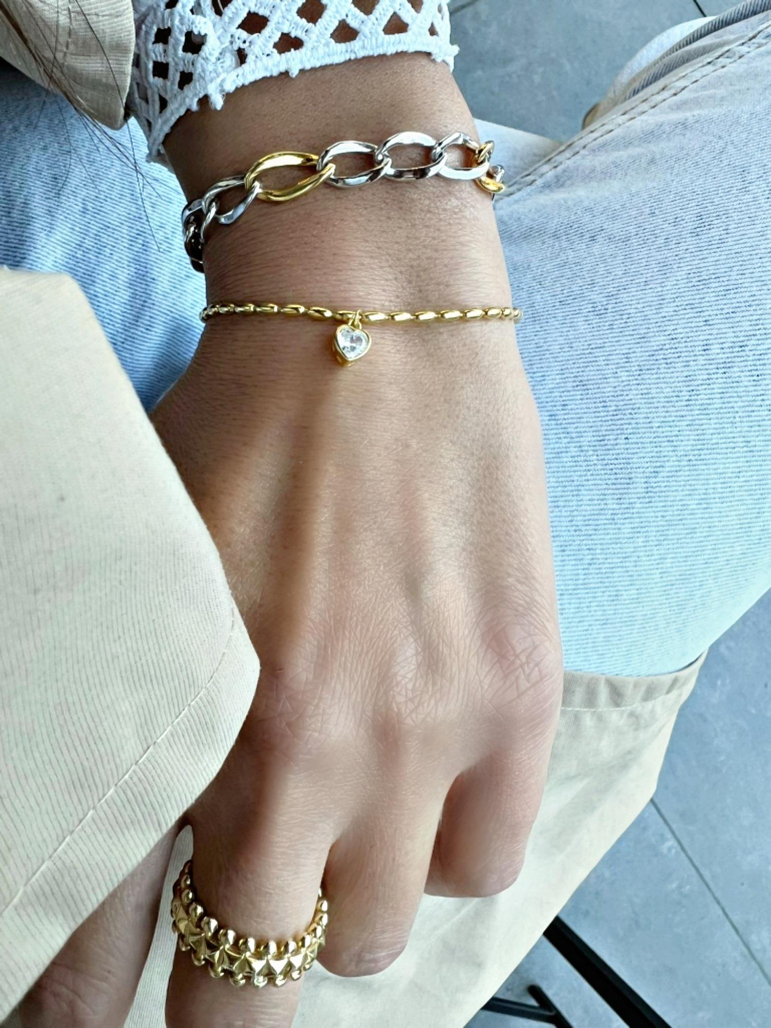 Arpa Zincir Kalp Bileklik