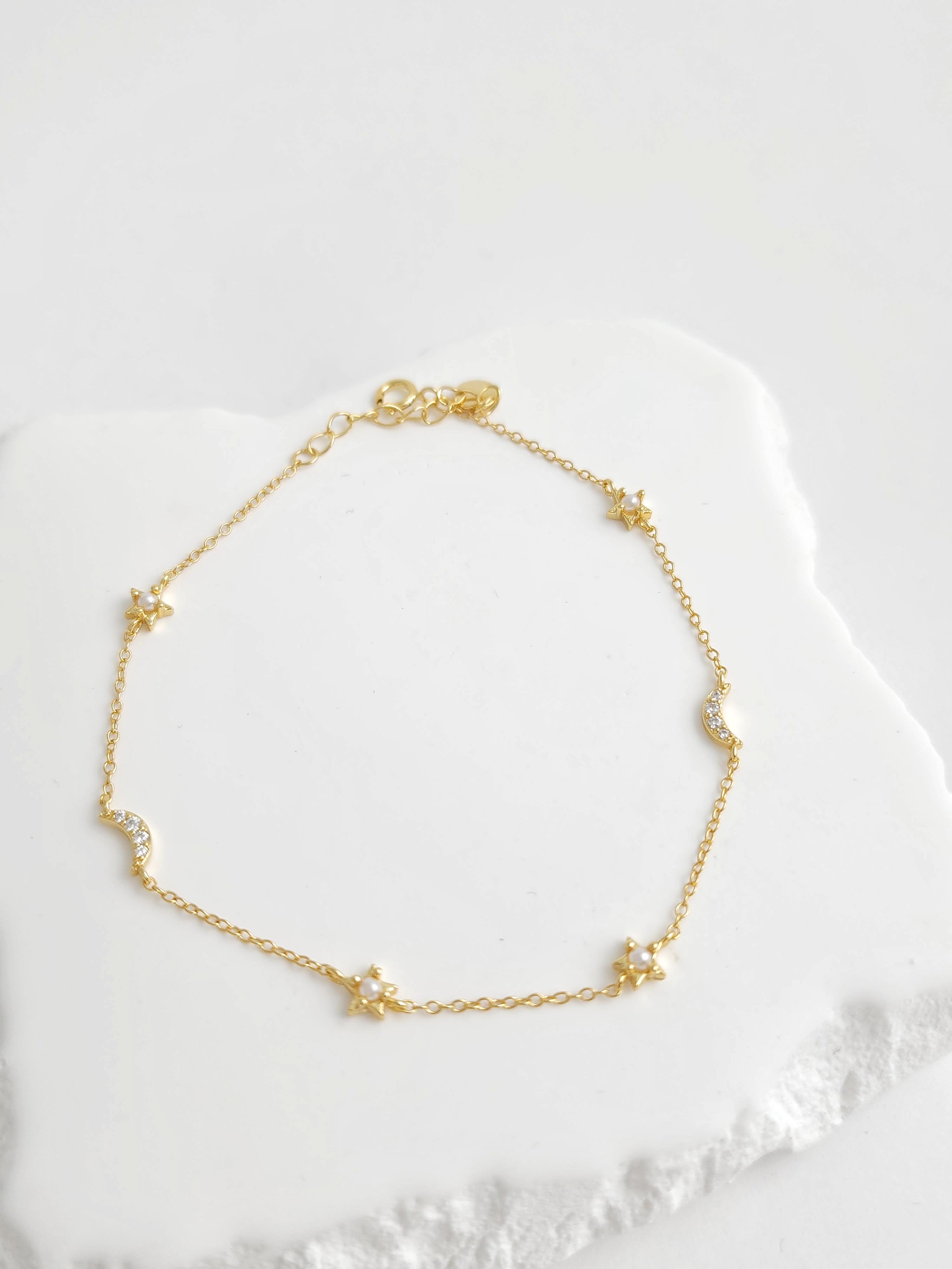 Ay Yıldız Minimal Bileklik