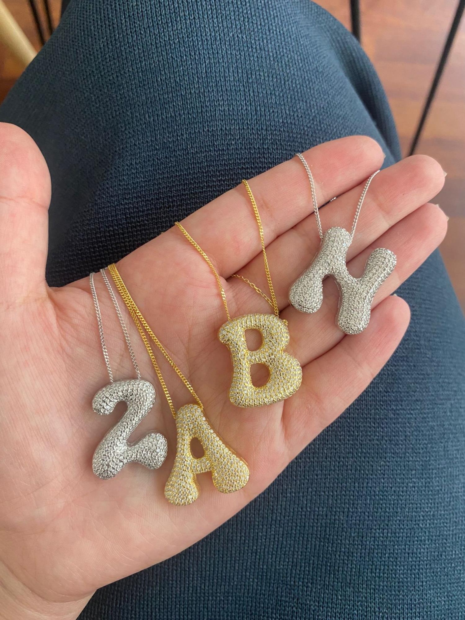 Balon Harf Kolye ( Zirkon )