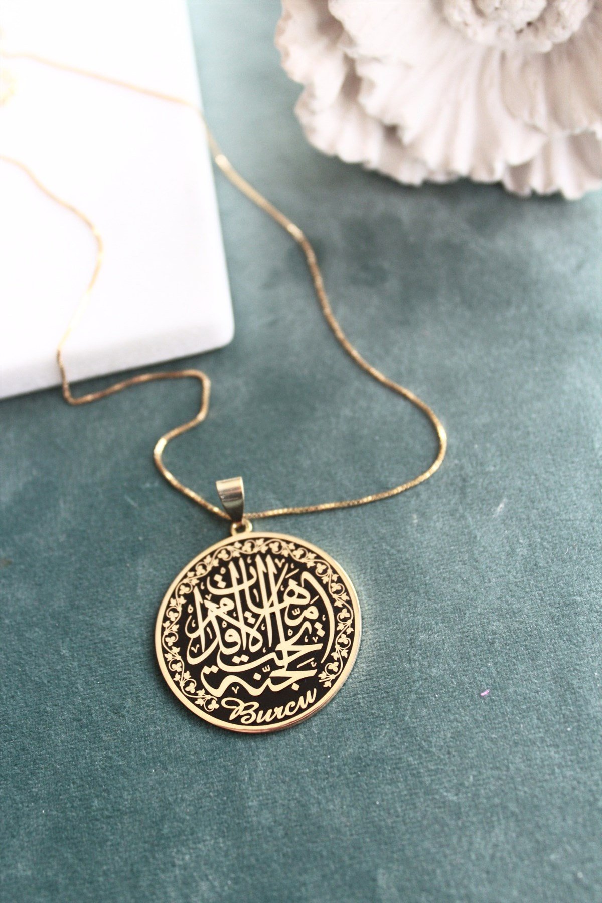 Cennet ANNEM Kolye & Siyah ( 45+5 cm Düz Zincir )