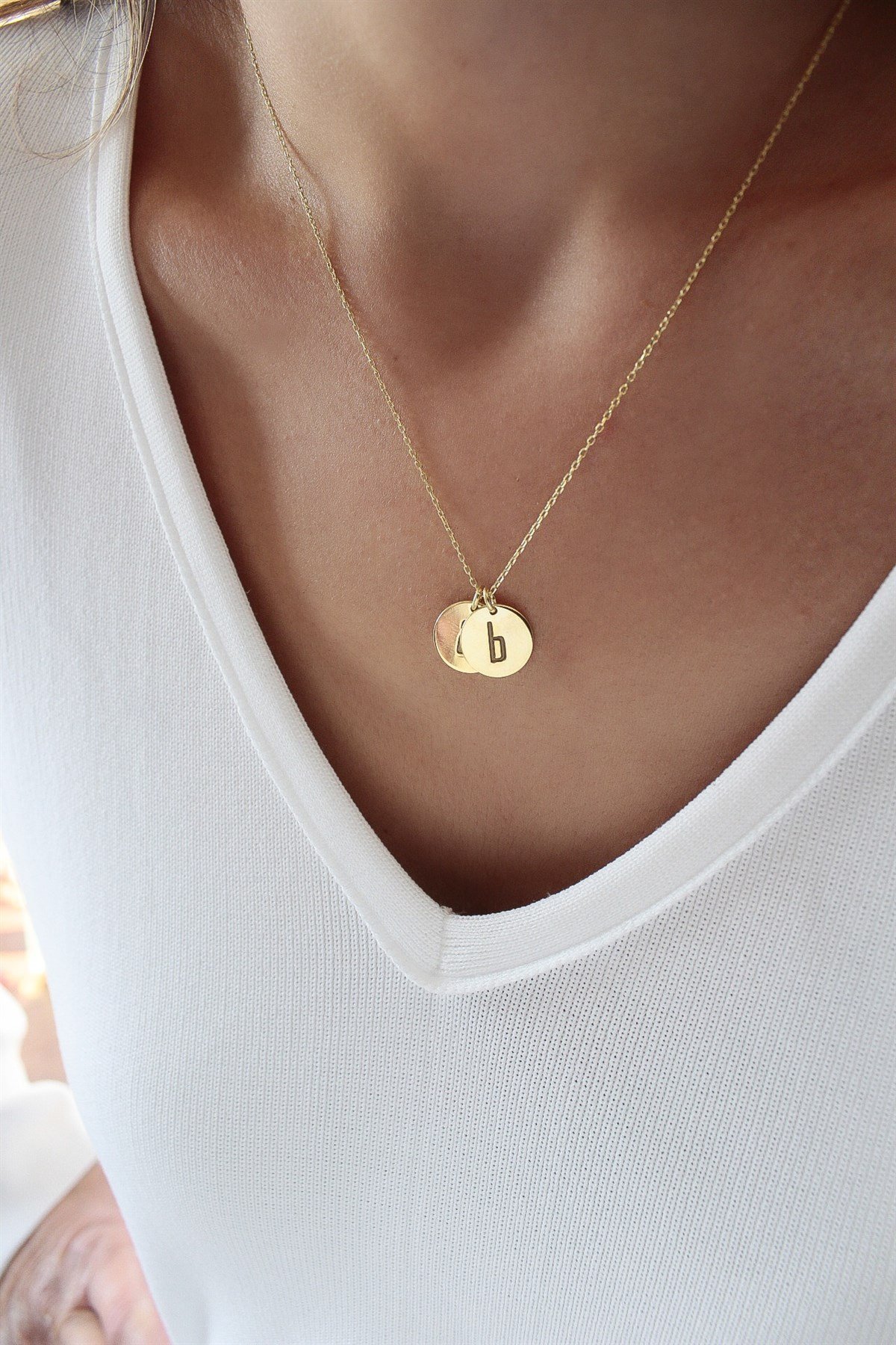 Çift Plaka Harf Kolye