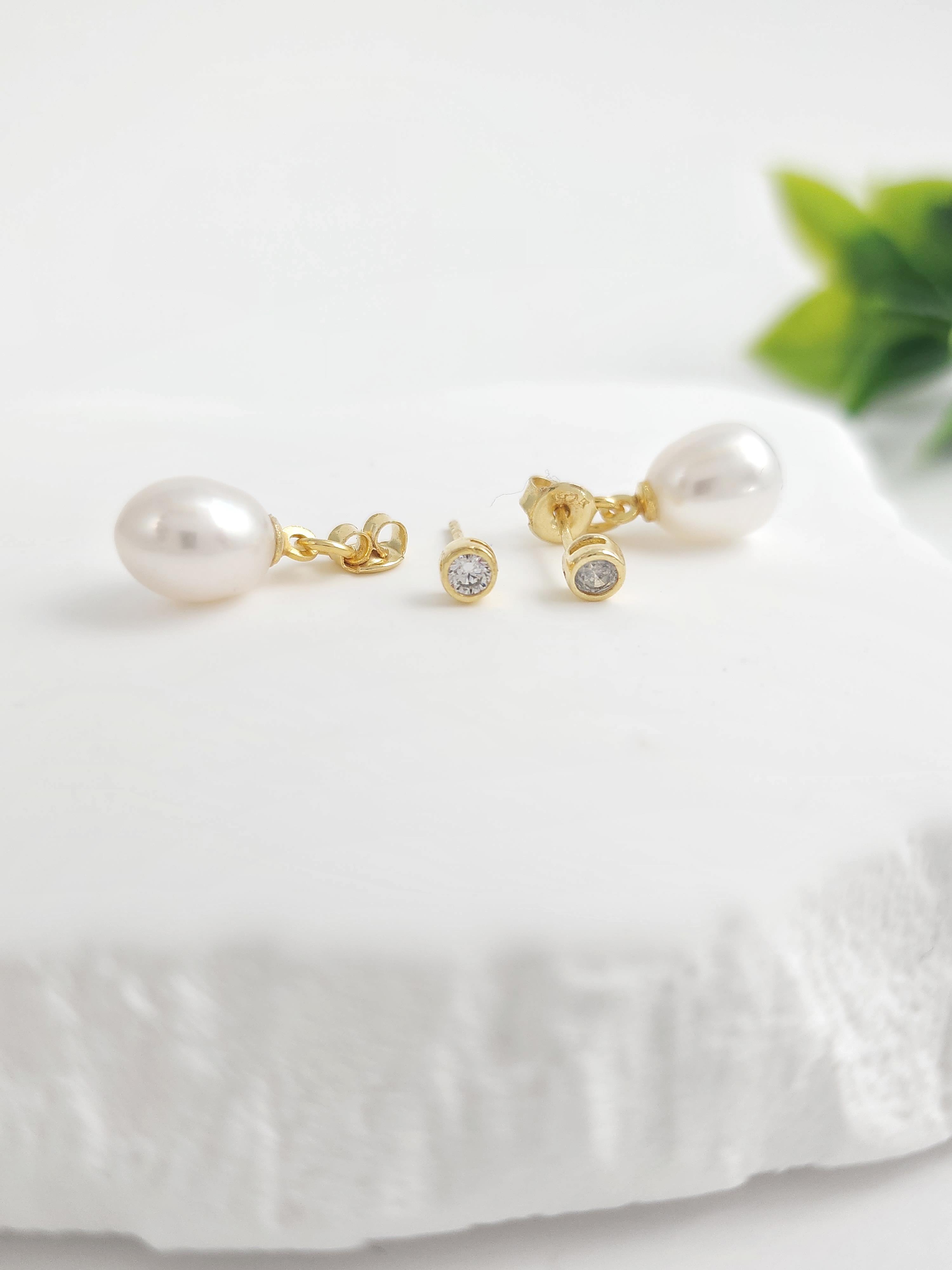 Damla İnci Doğal Taş 2 Küpe