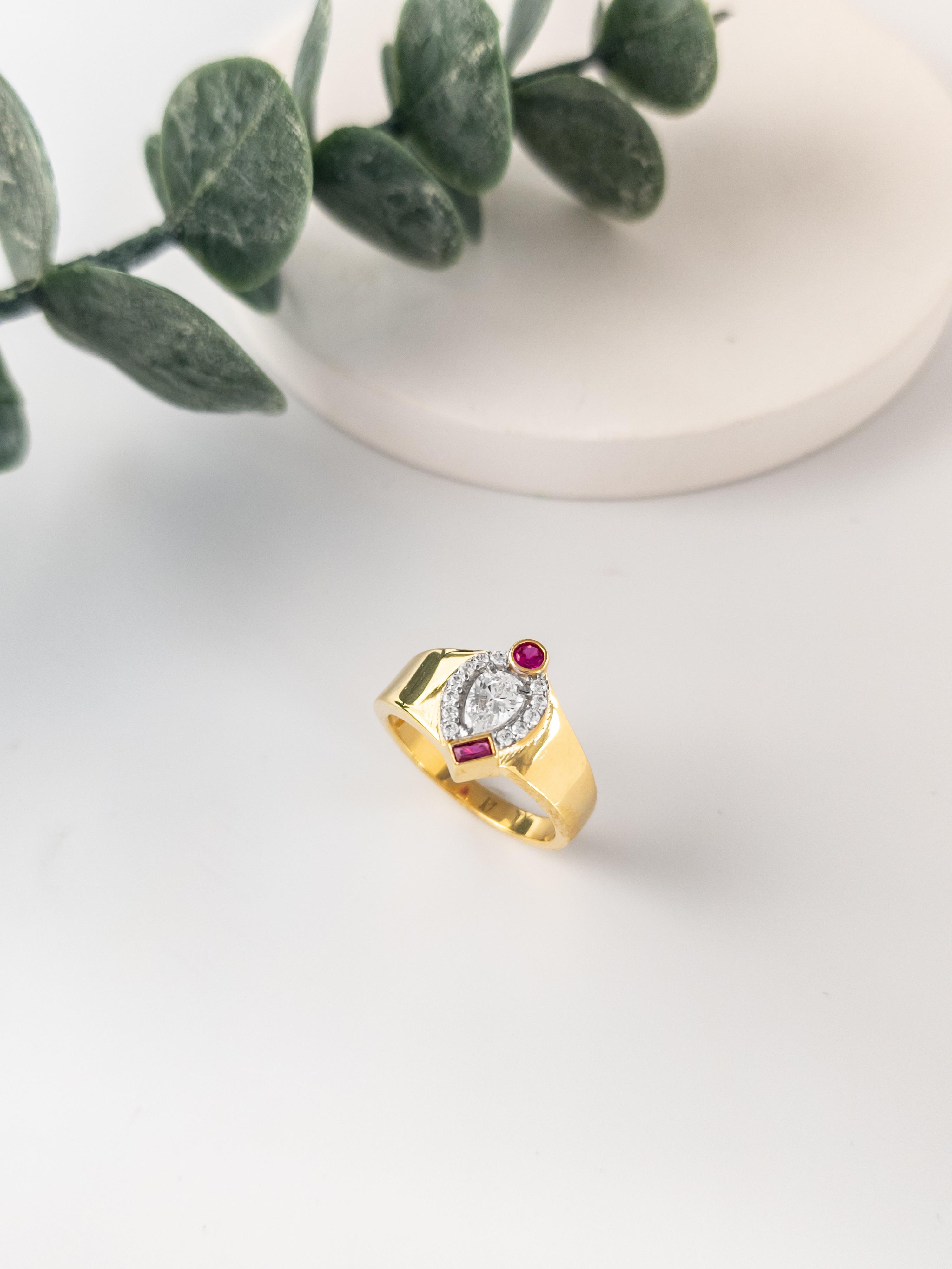 Doğal Taş Baget 2 Damla Yüzük