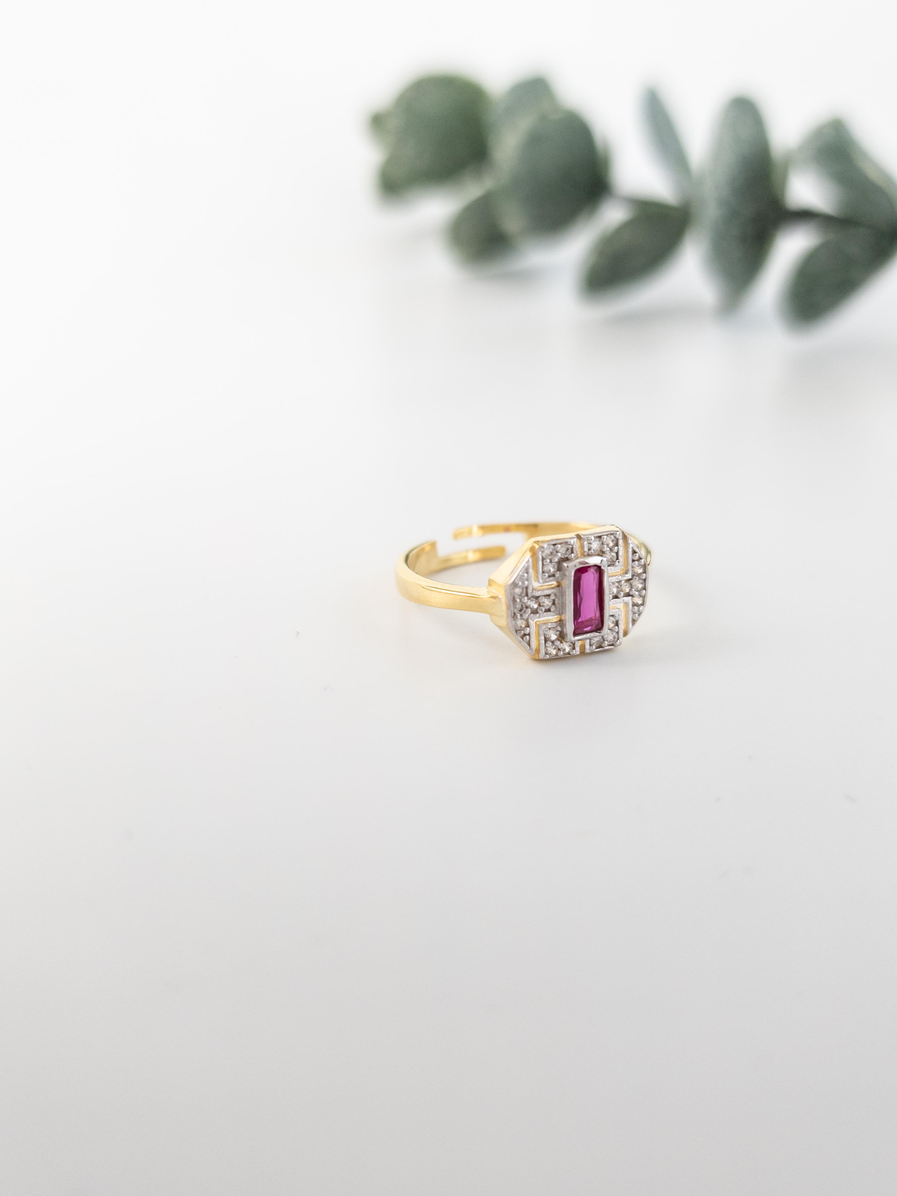 Doğal Taş Baget Yüzük 