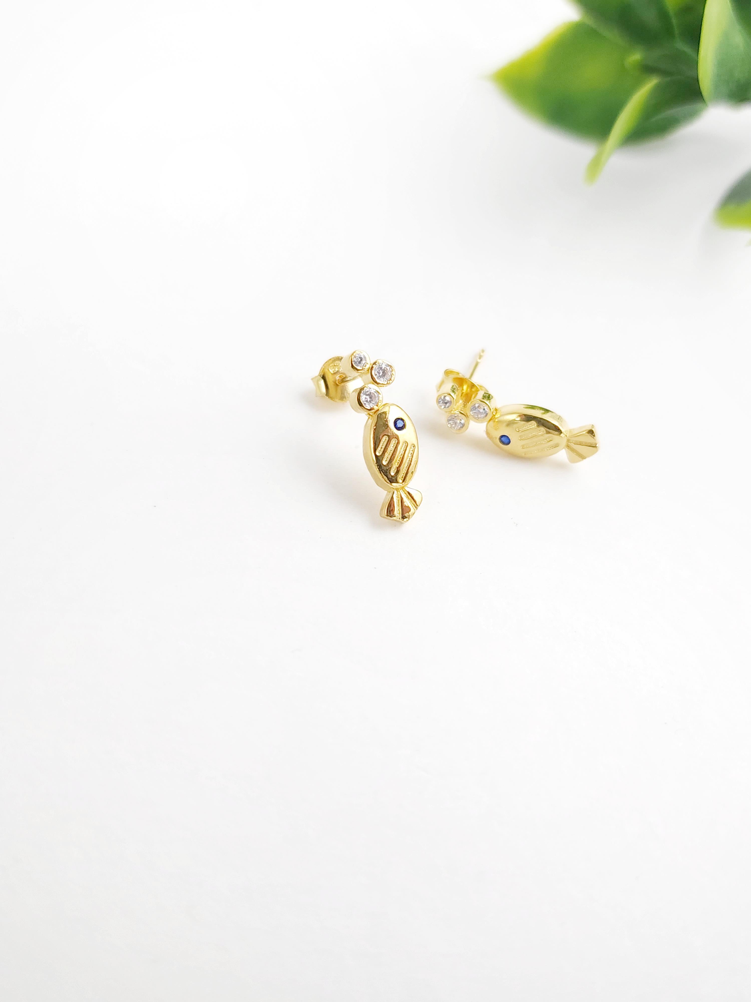 Doğal Taş Balık Küpe