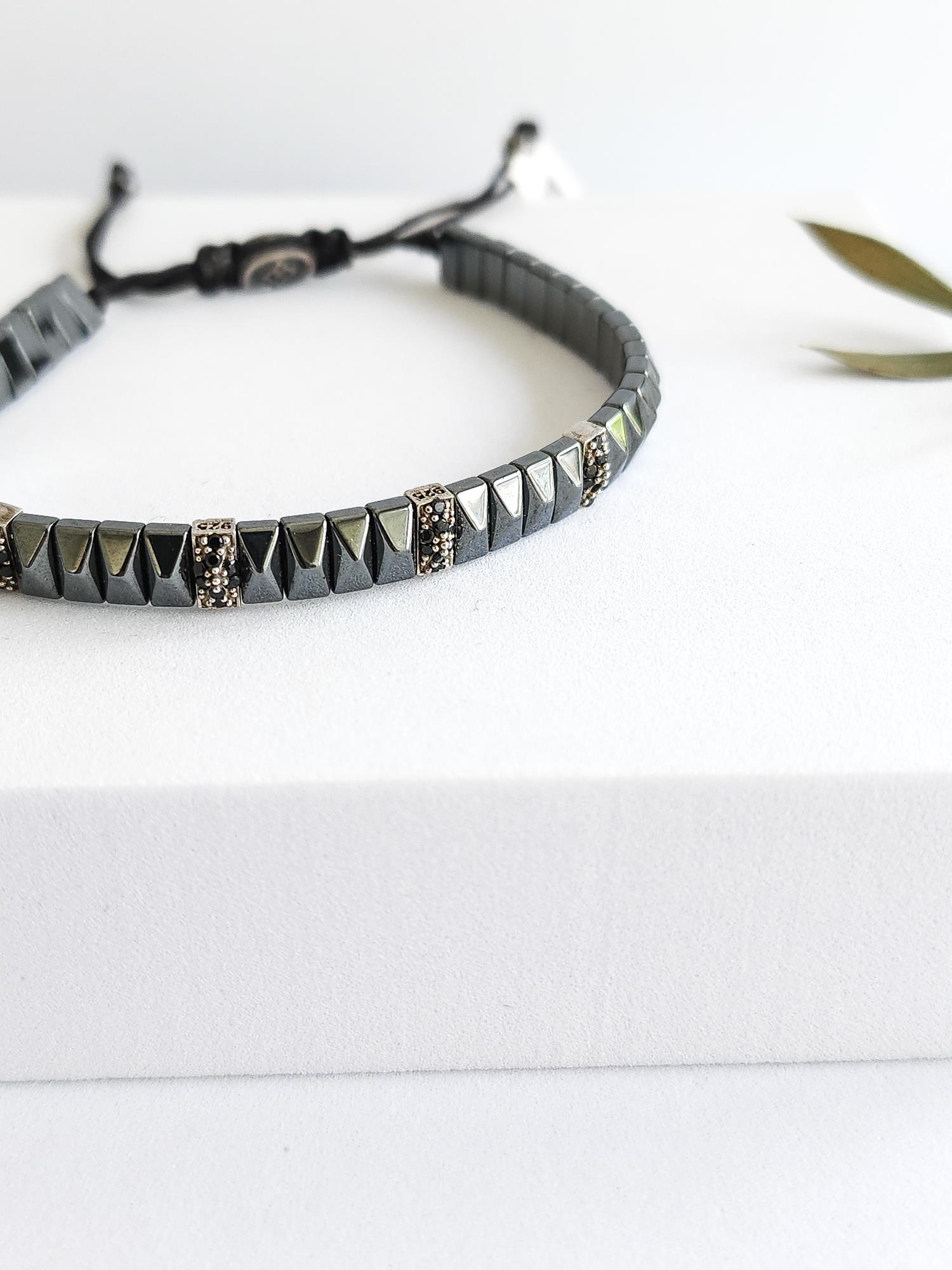 Doğal Taş Bileklik ( Hematit )