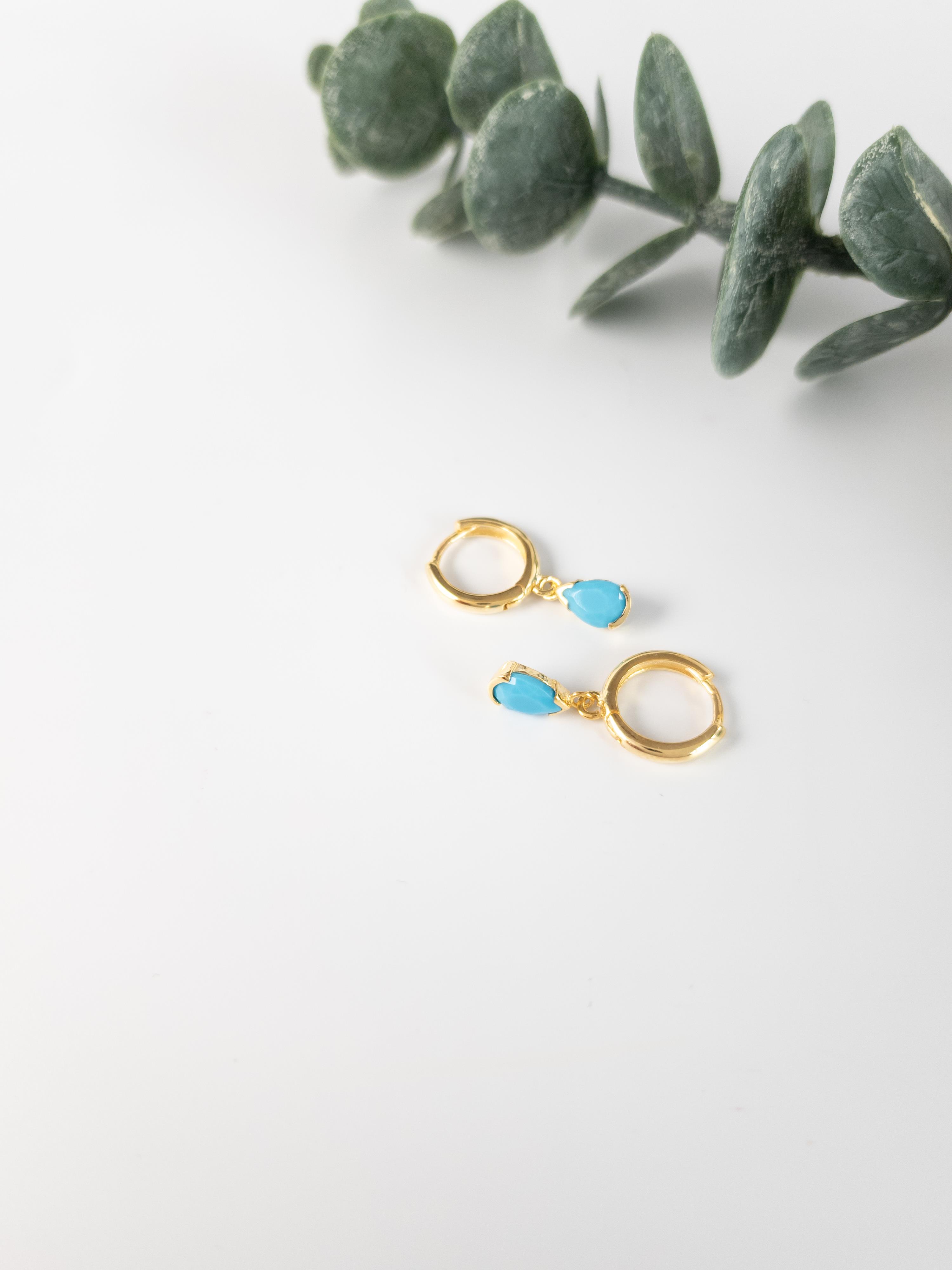 Doğal Taş Damla Küpe