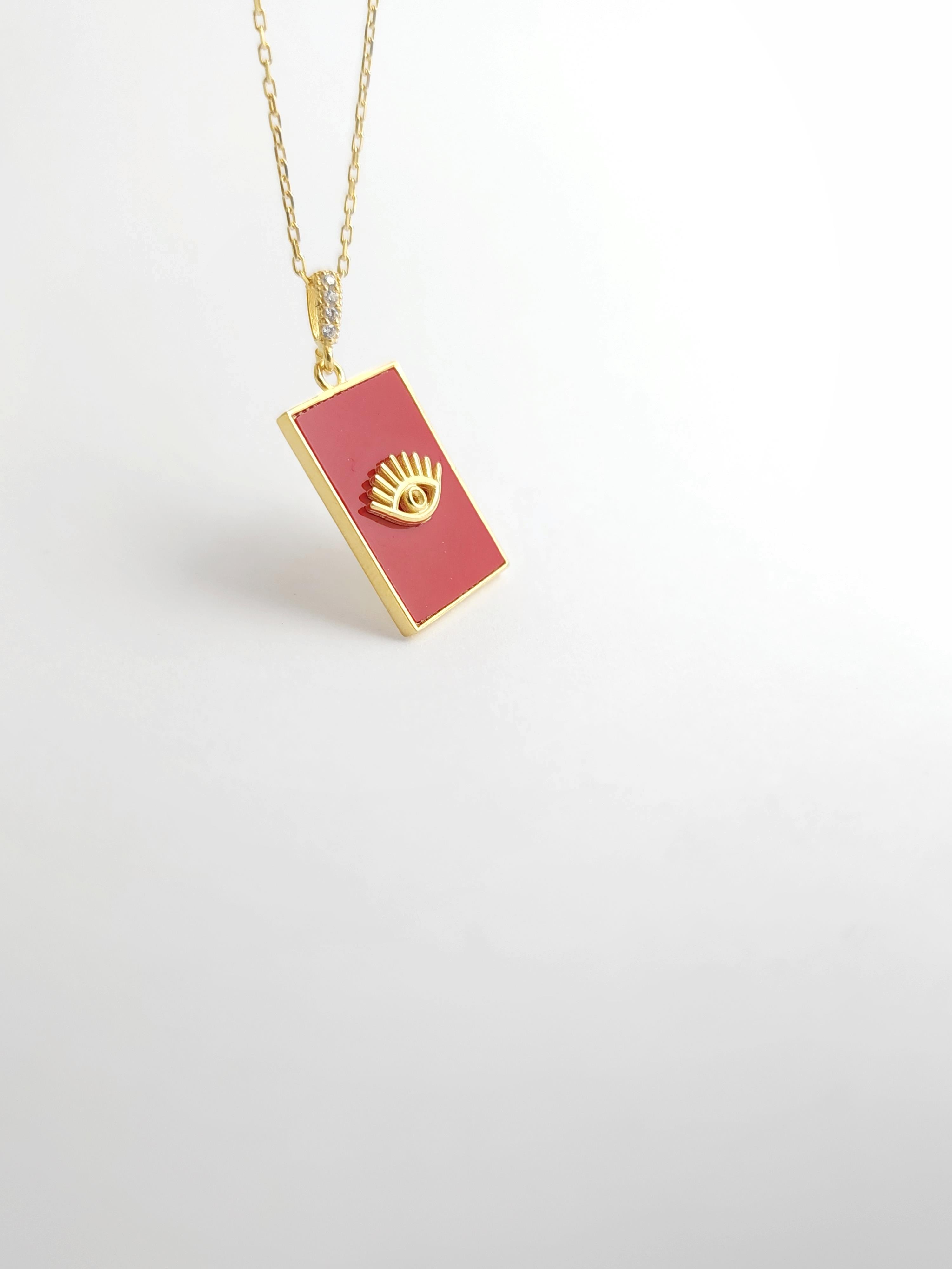 Doğal Taş Göz 2 Kolye